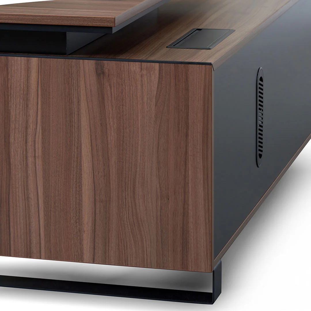 COT8349-SN 2.3m Left Return Office Desk - Walnut - Image 7