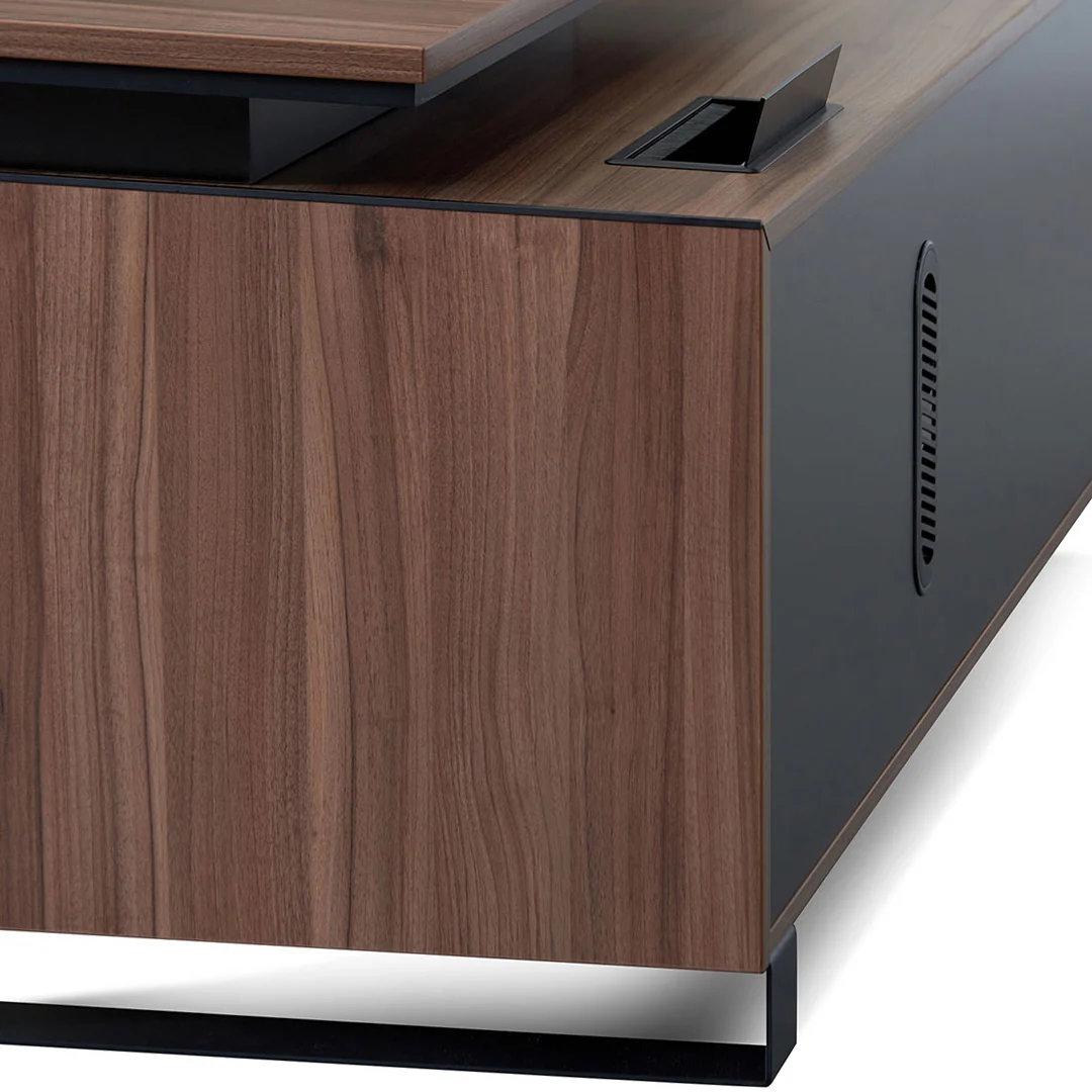 COT8349-SN 2.3m Left Return Office Desk - Walnut - Image 8