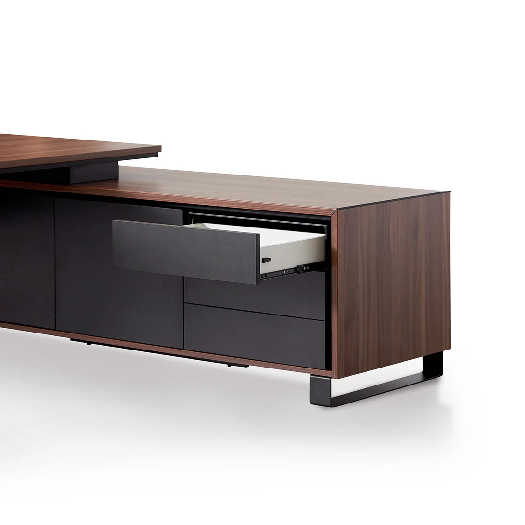 COT8350-SN 2.3m Right Return Office Desk - Walnut - Image 13
