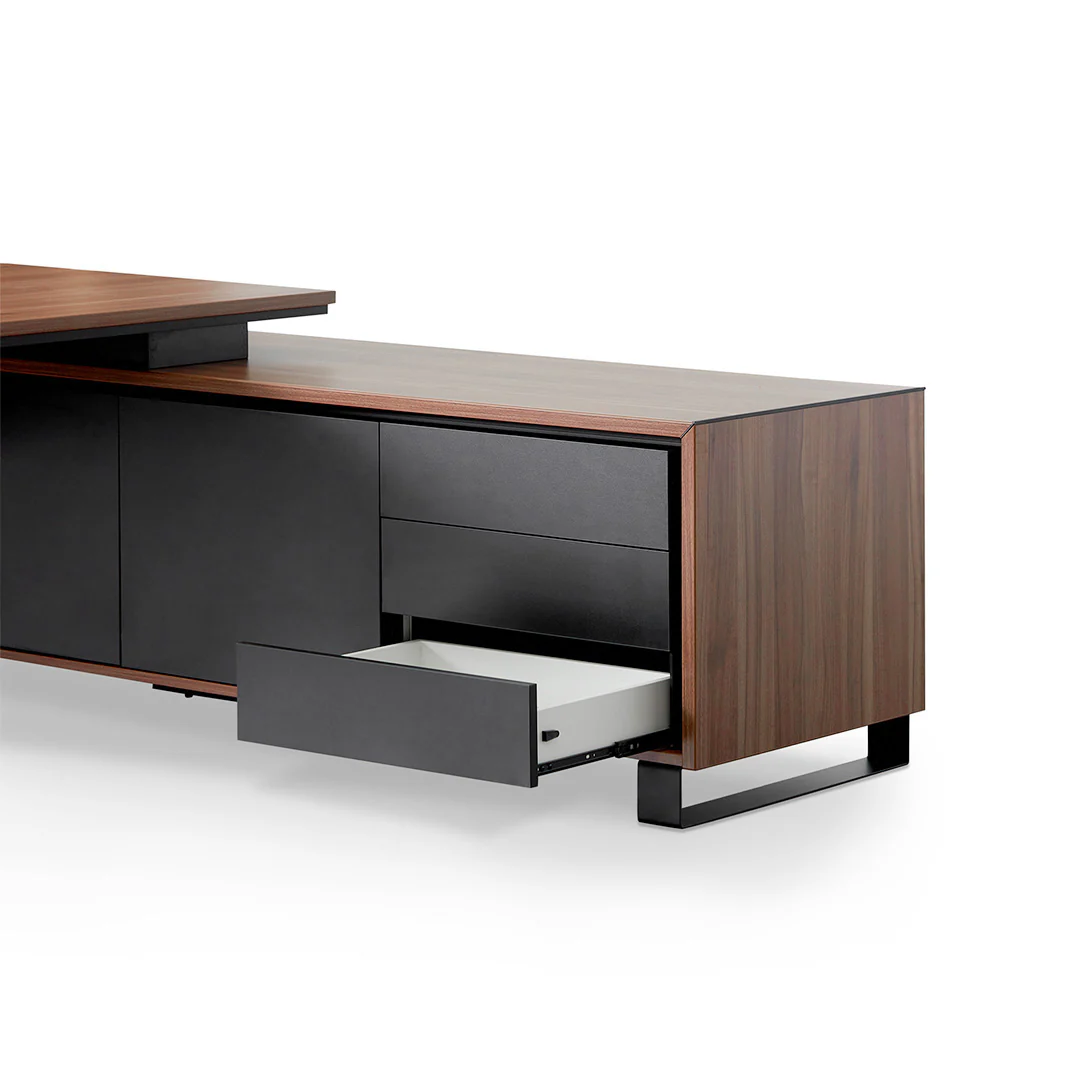 COT8350-SN 2.3m Right Return Office Desk - Walnut - Image 15