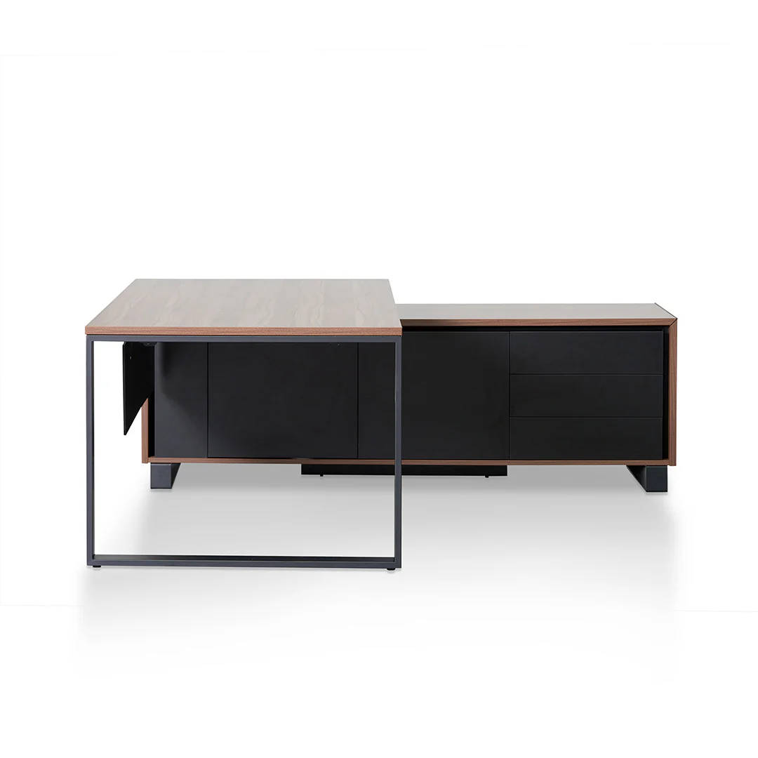 COT8350-SN 2.3m Right Return Office Desk - Walnut - Image 3