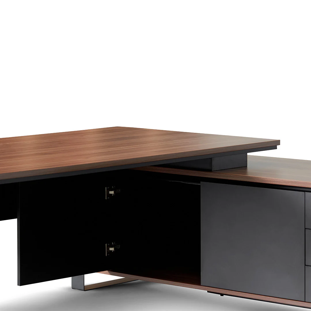 COT8350-SN 2.3m Right Return Office Desk - Walnut - Image 7