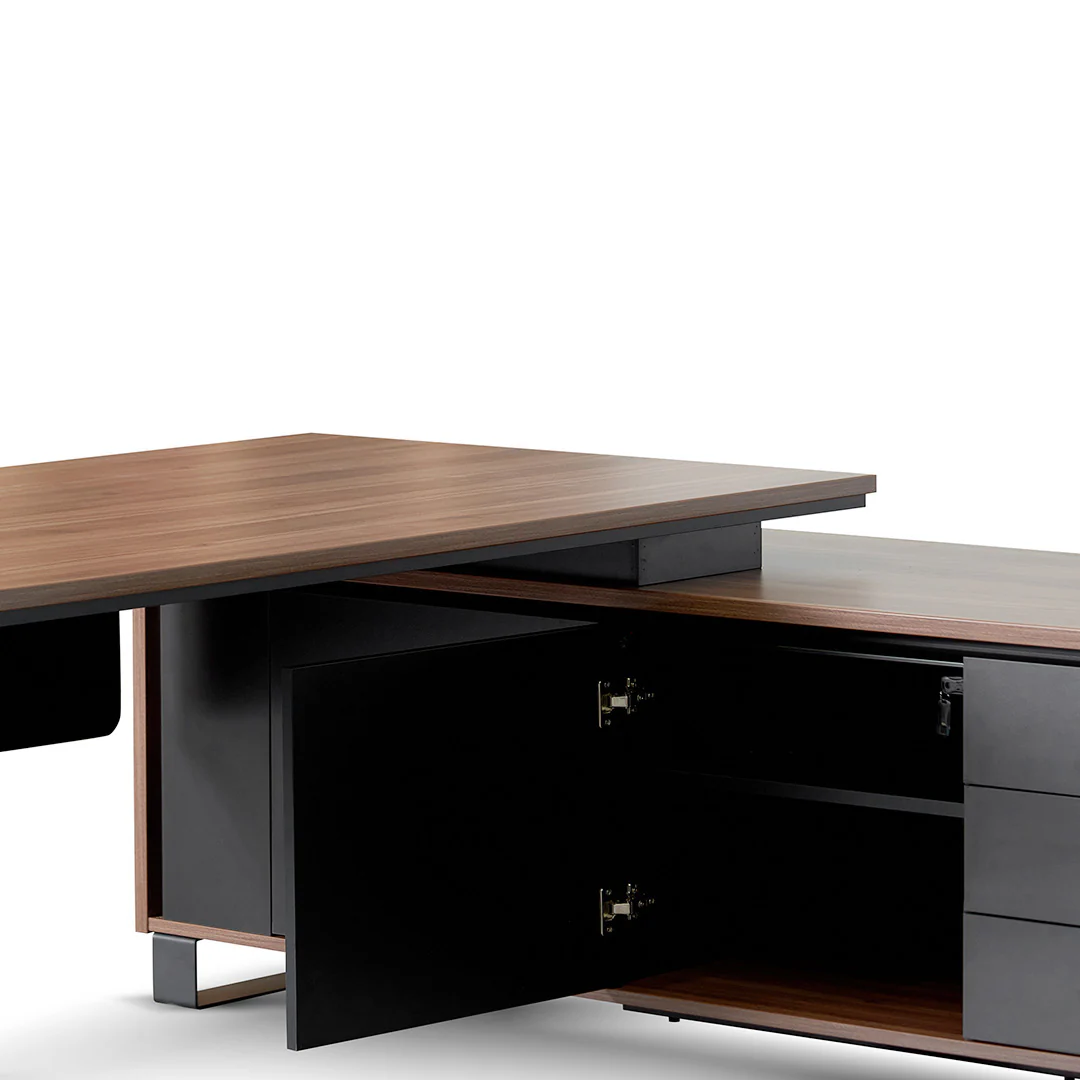 COT8350-SN 2.3m Right Return Office Desk - Walnut - Image 8