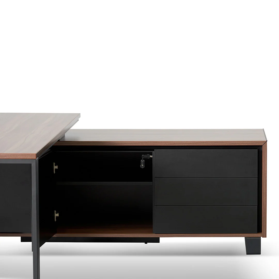 COT8350-SN 2.3m Right Return Office Desk - Walnut - Image 9