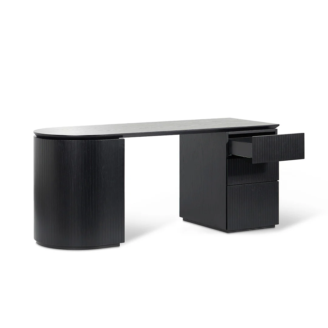 COT8480-CN 1.77m Right Drawer Office Desk - Black Oak - Image 3