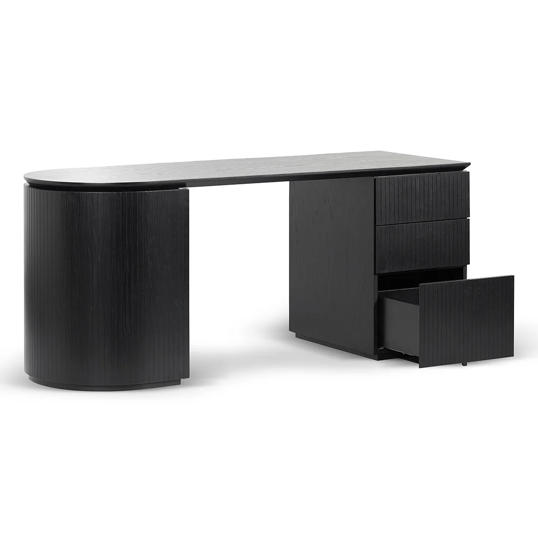 COT8480-CN 1.77m Right Drawer Office Desk - Black Oak - Image 5
