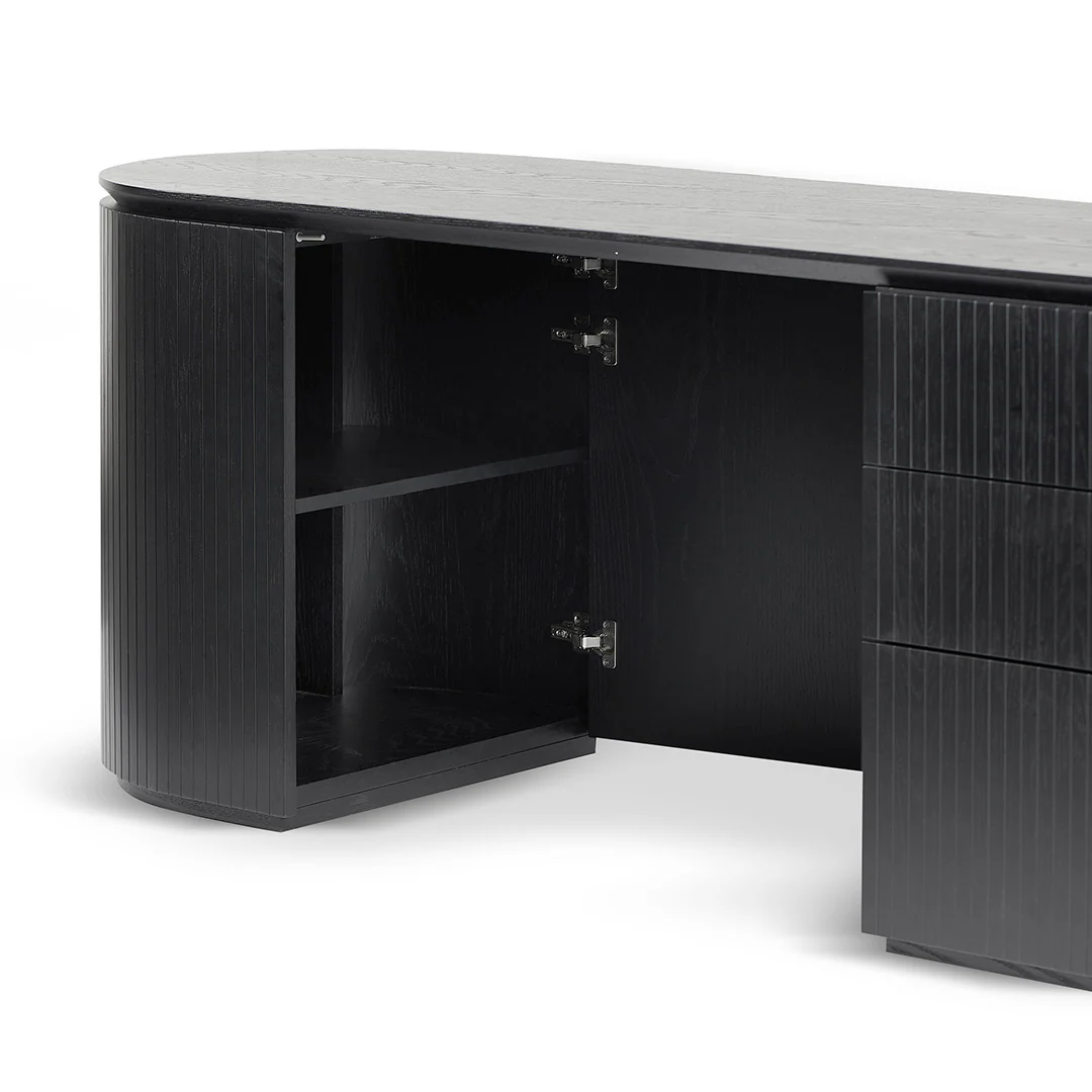 COT8480-CN 1.77m Right Drawer Office Desk - Black Oak - Image 7