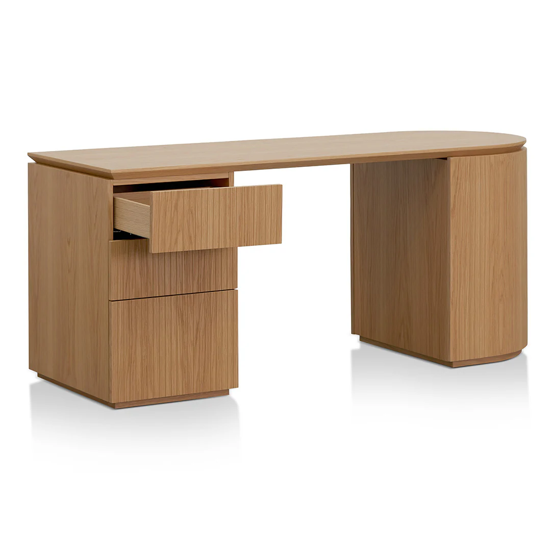 COT8481-CN 1.77m Left Drawer Office Desk - Natural Oak - Image 3