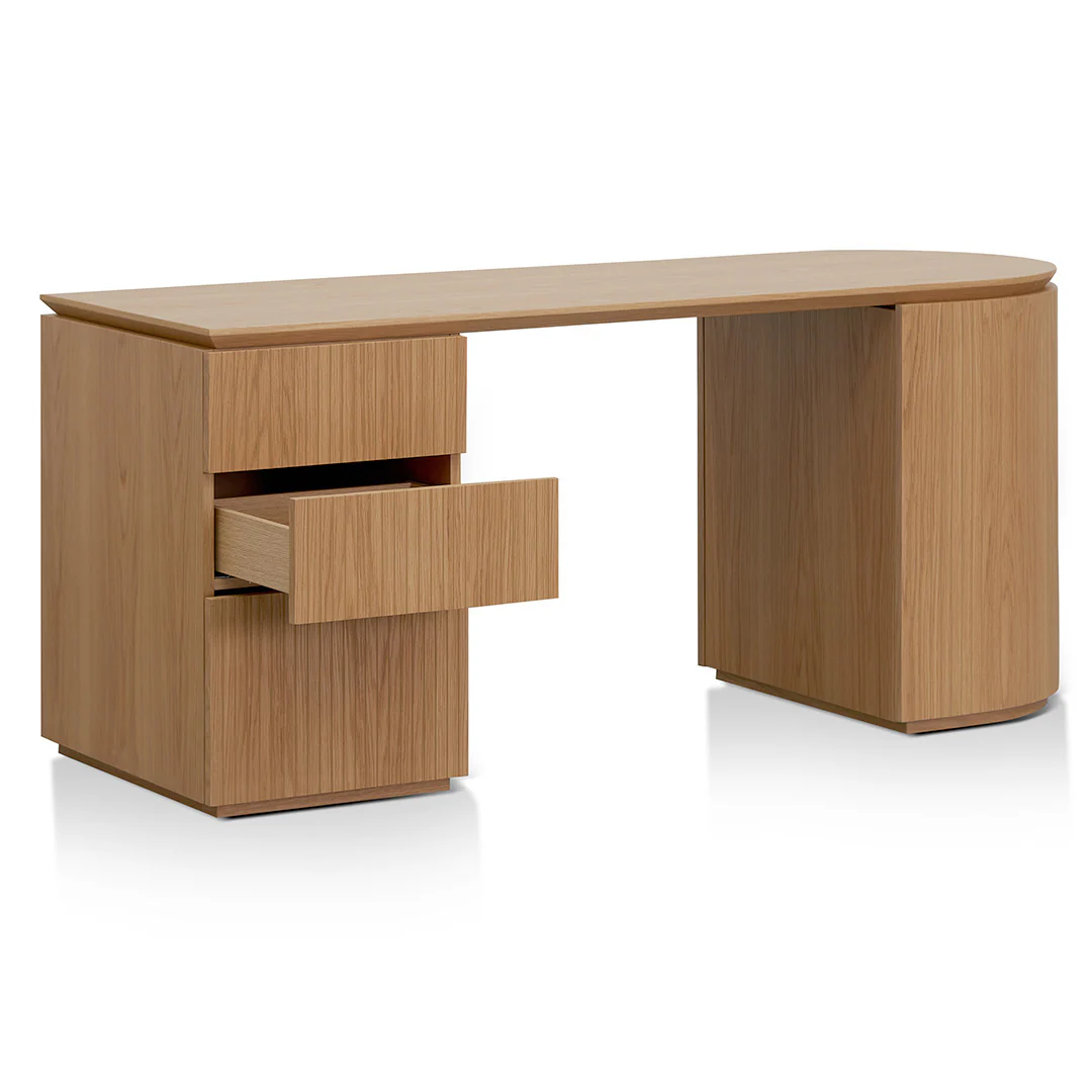 COT8481-CN 1.77m Left Drawer Office Desk - Natural Oak - Image 4