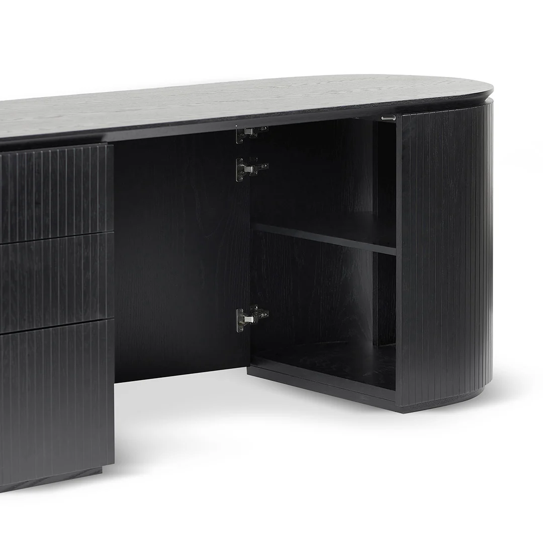 COT8482-CN 1.77m Left Drawer Office Desk - Black Oak - Image 10