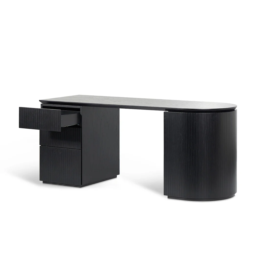 COT8482-CN 1.77m Left Drawer Office Desk - Black Oak - Image 3