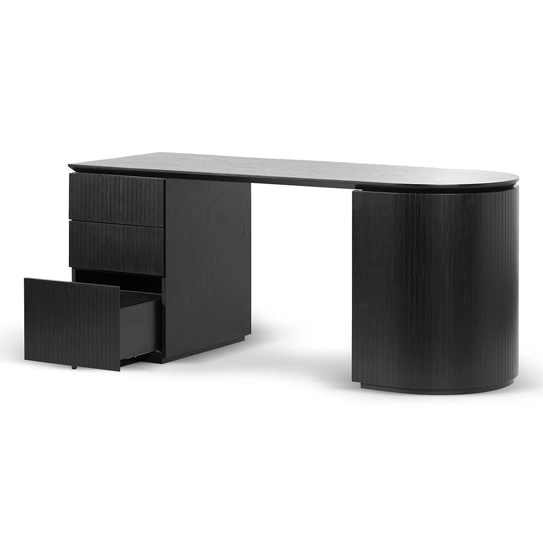 COT8482-CN 1.77m Left Drawer Office Desk - Black Oak - Image 5