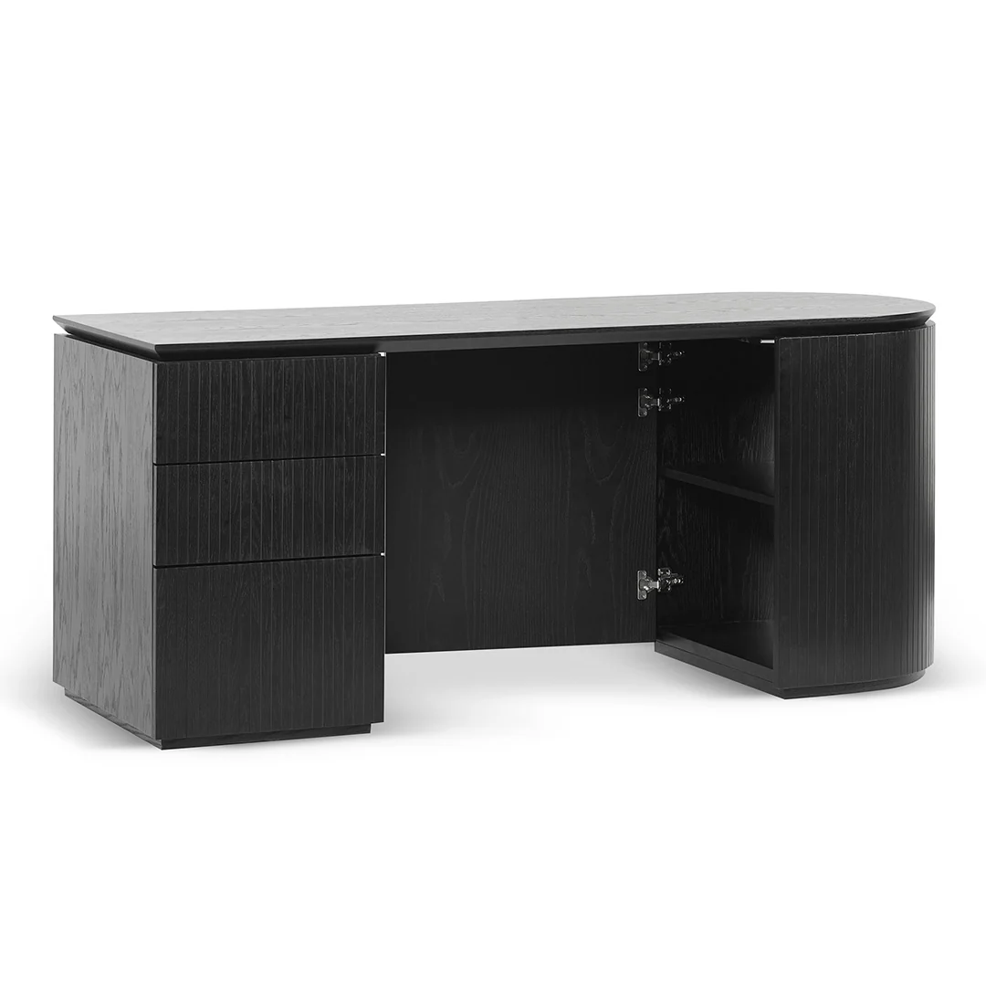 COT8482-CN 1.77m Left Drawer Office Desk - Black Oak - Image 9