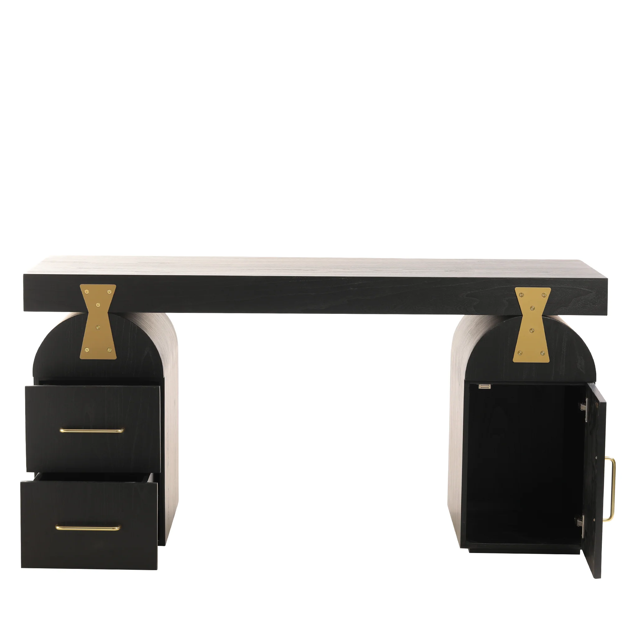COT8663-NI 1.55m New Elm Home Office Desk - Full Black - Image 4