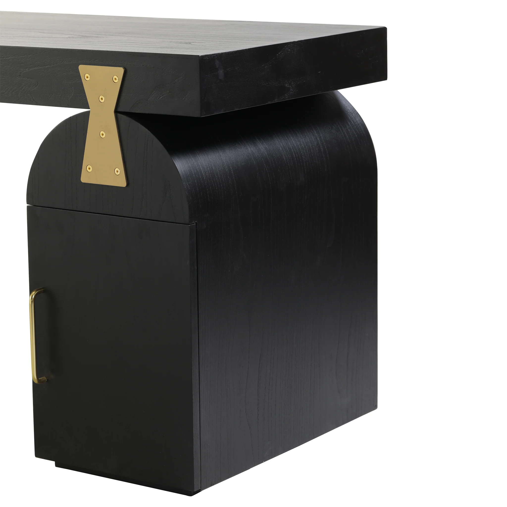 COT8663-NI 1.55m New Elm Home Office Desk - Full Black - Image 6