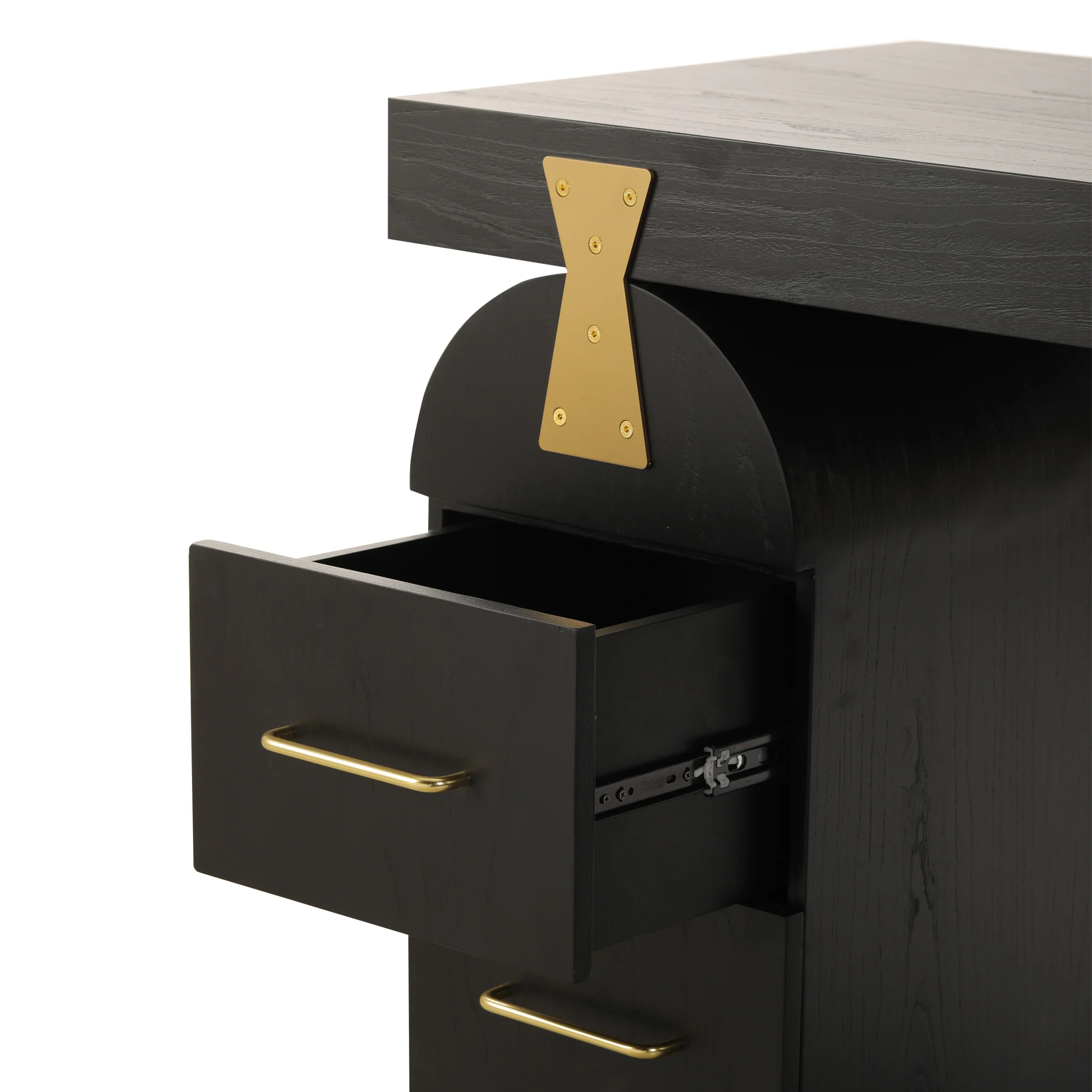 COT8663-NI 1.55m New Elm Home Office Desk - Full Black - Image 7