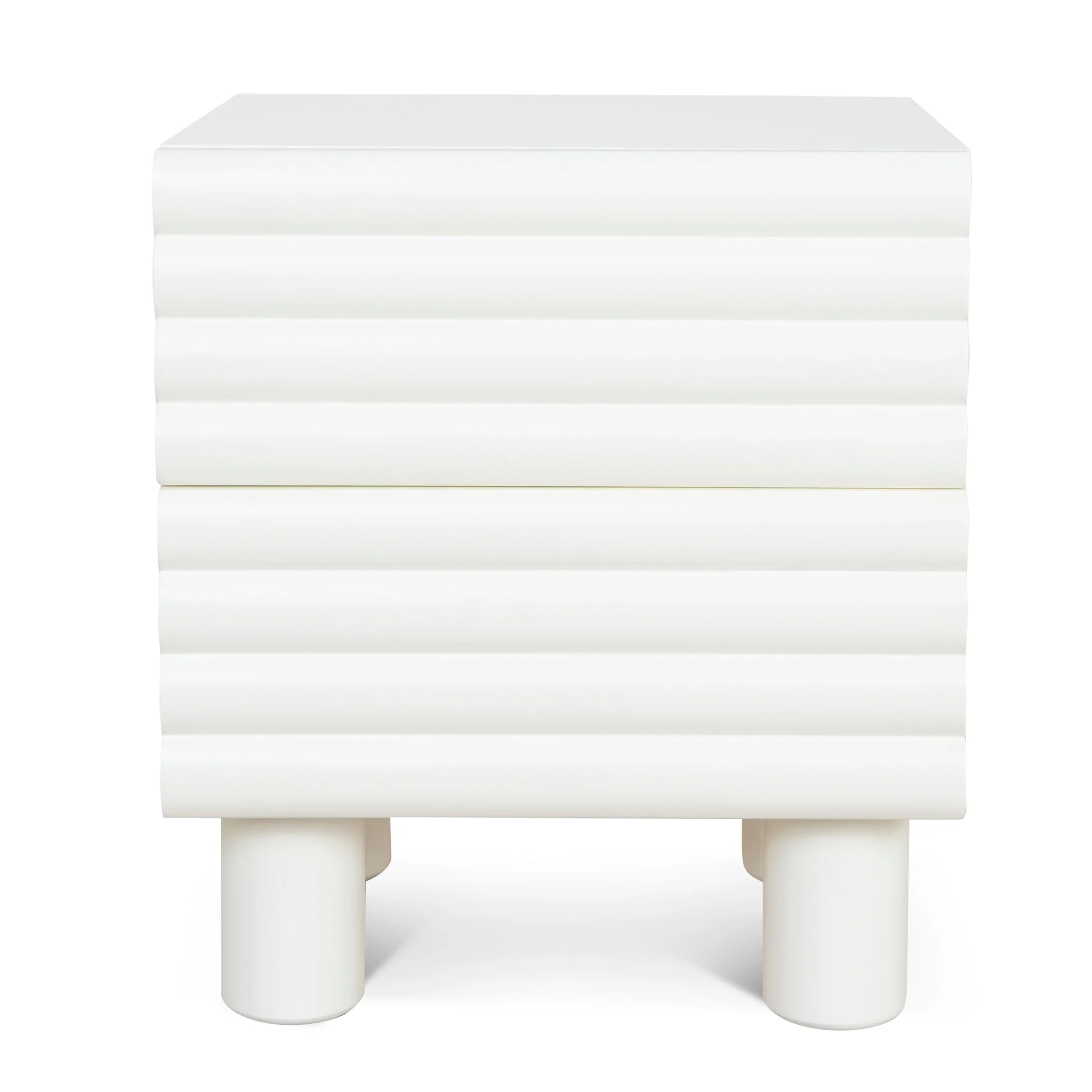 CST10074-KD 48cm Bedside Table - White - Image 2
