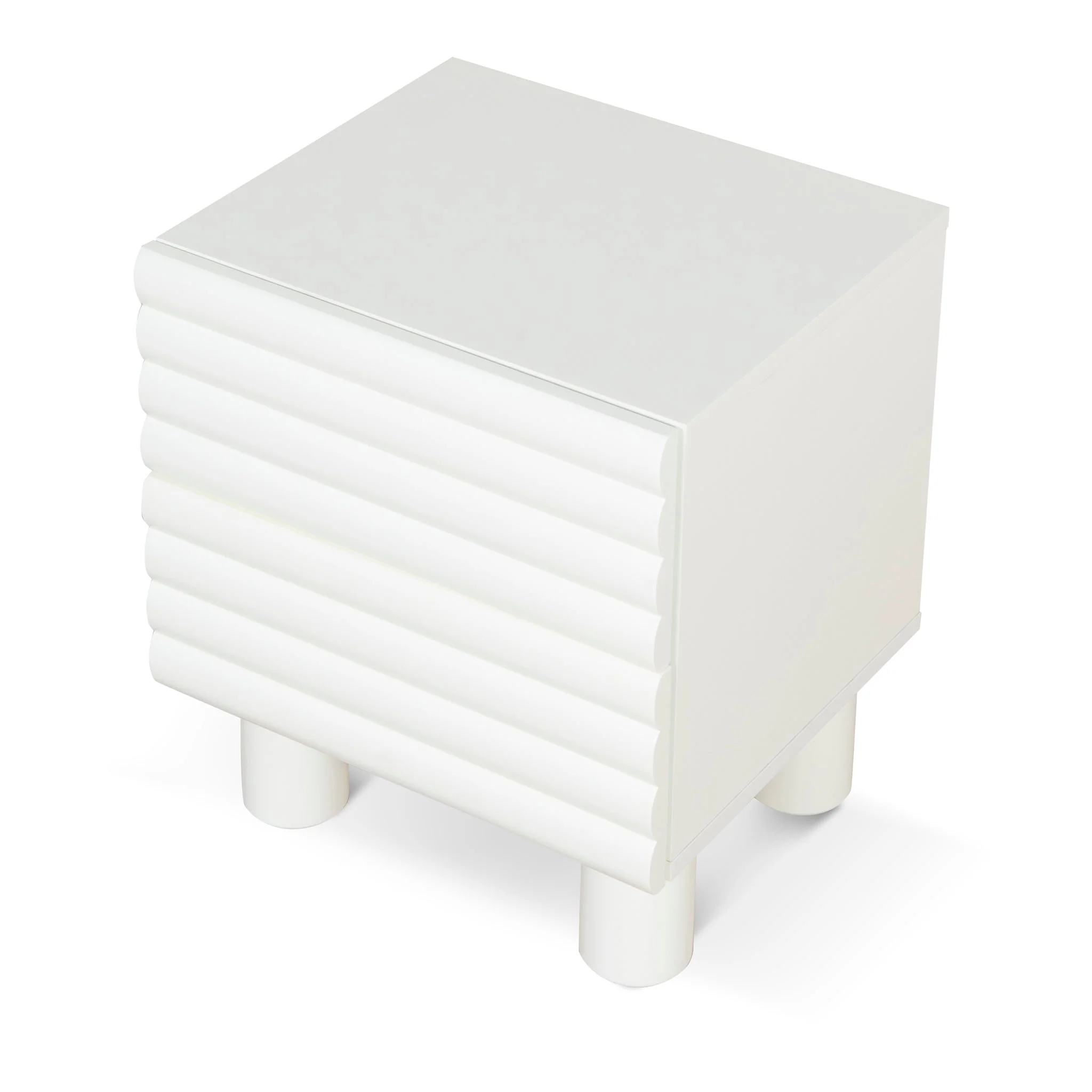CST10074-KD 48cm Bedside Table - White - Image 3