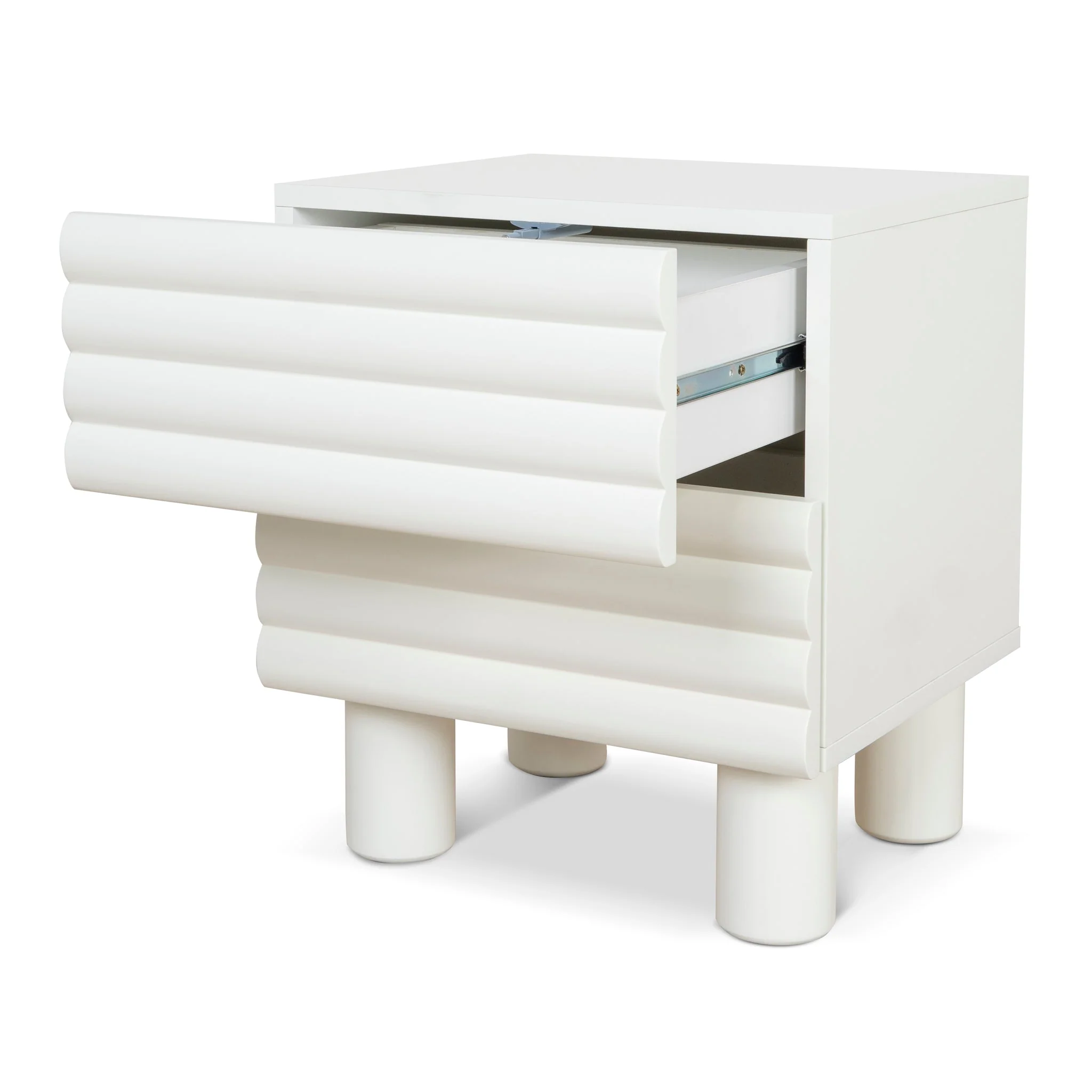 CST10074-KD 48cm Bedside Table - White - Image 8