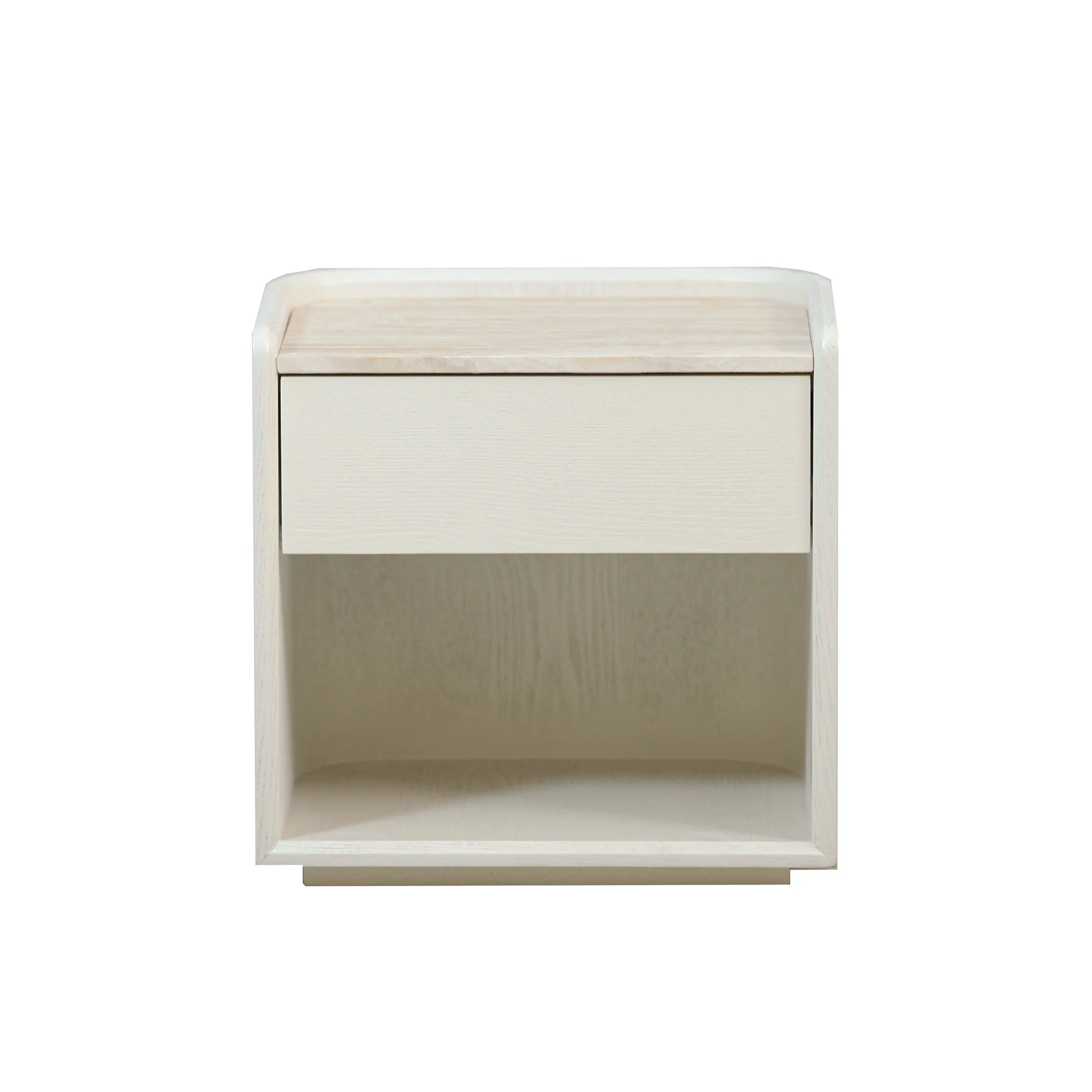 CST10179-DW 50cm Travertine Bedside Table - Ivory Oat - Image 2