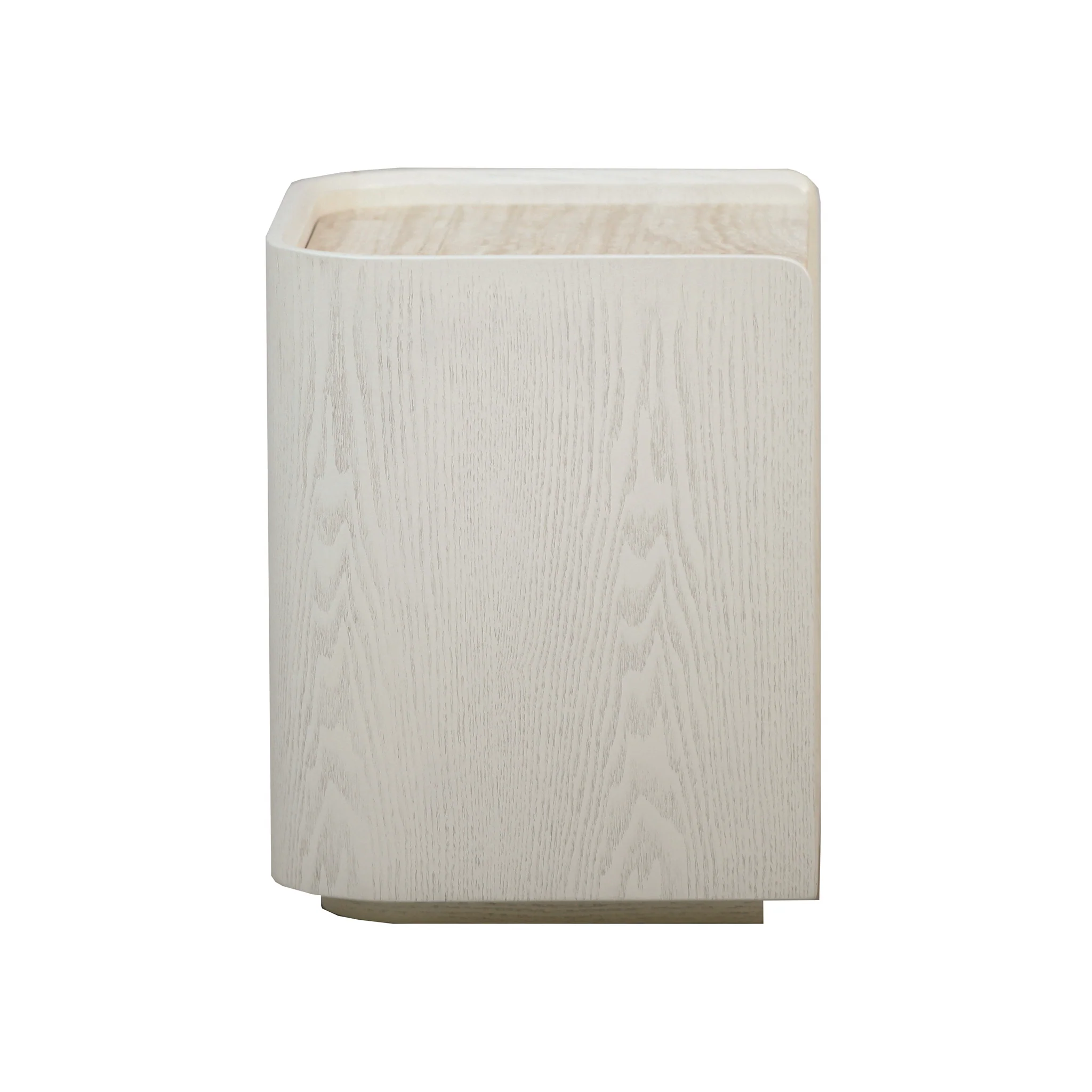 CST10179-DW 50cm Travertine Bedside Table - Ivory Oat - Image 3