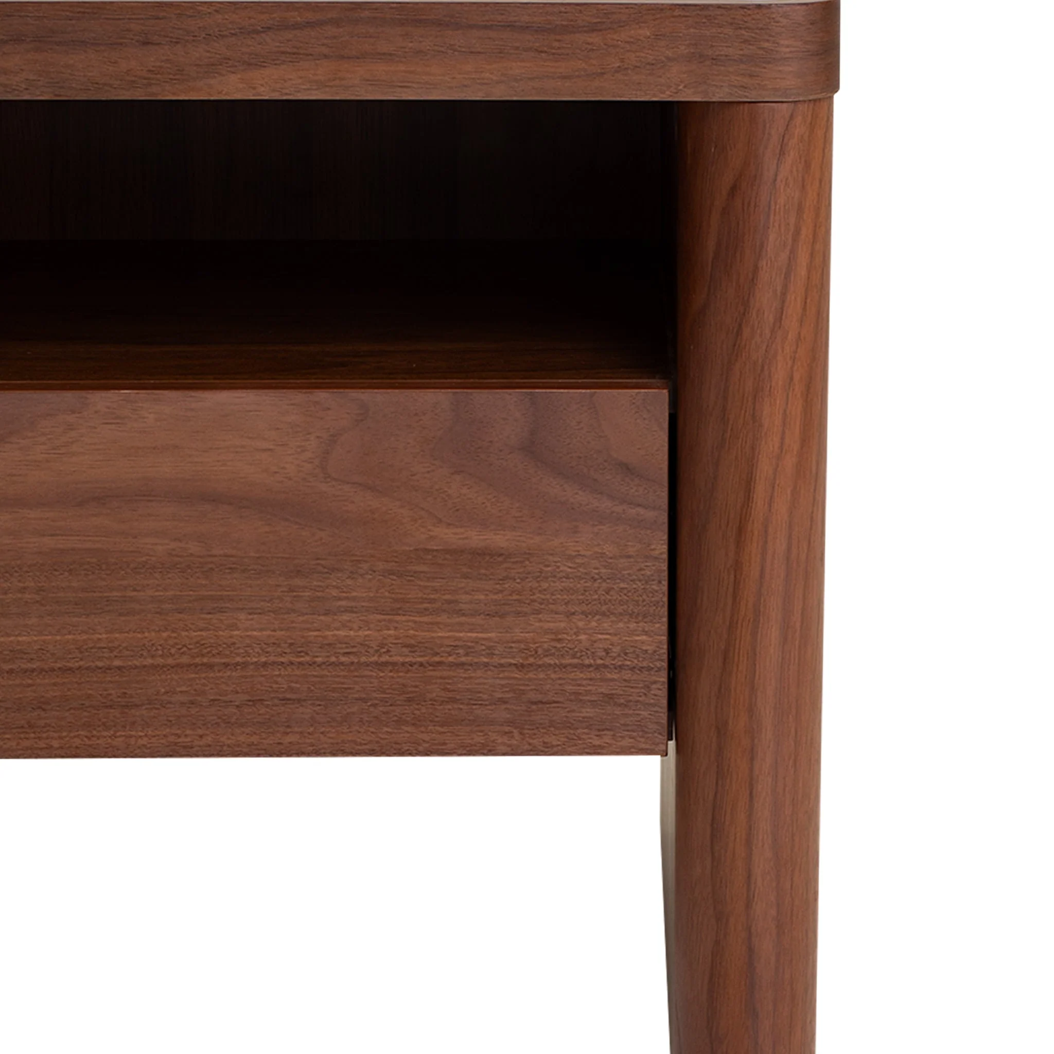 CST10241-IG Glass Top Bedside Table - Walnut - Image 10