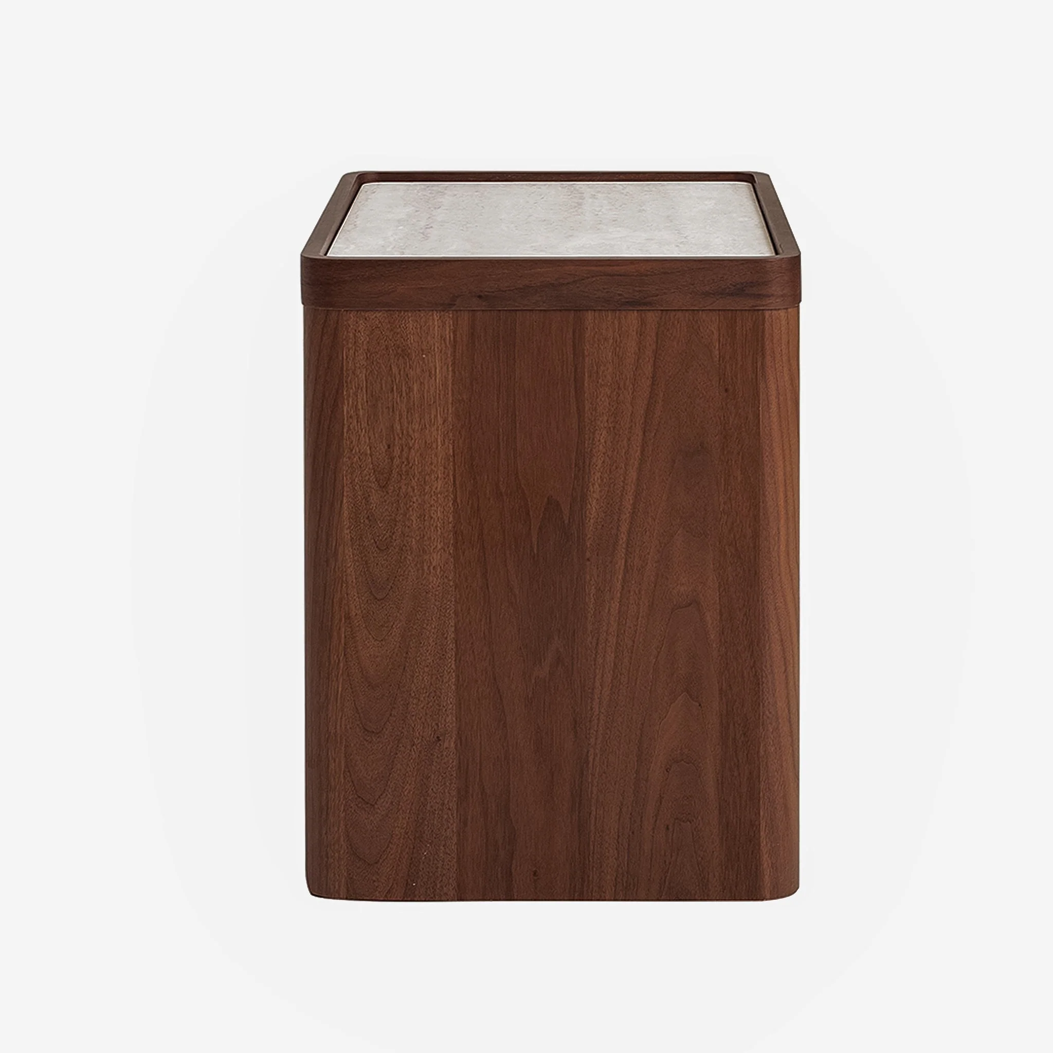 CST10241-IG Glass Top Bedside Table - Walnut - Image 4