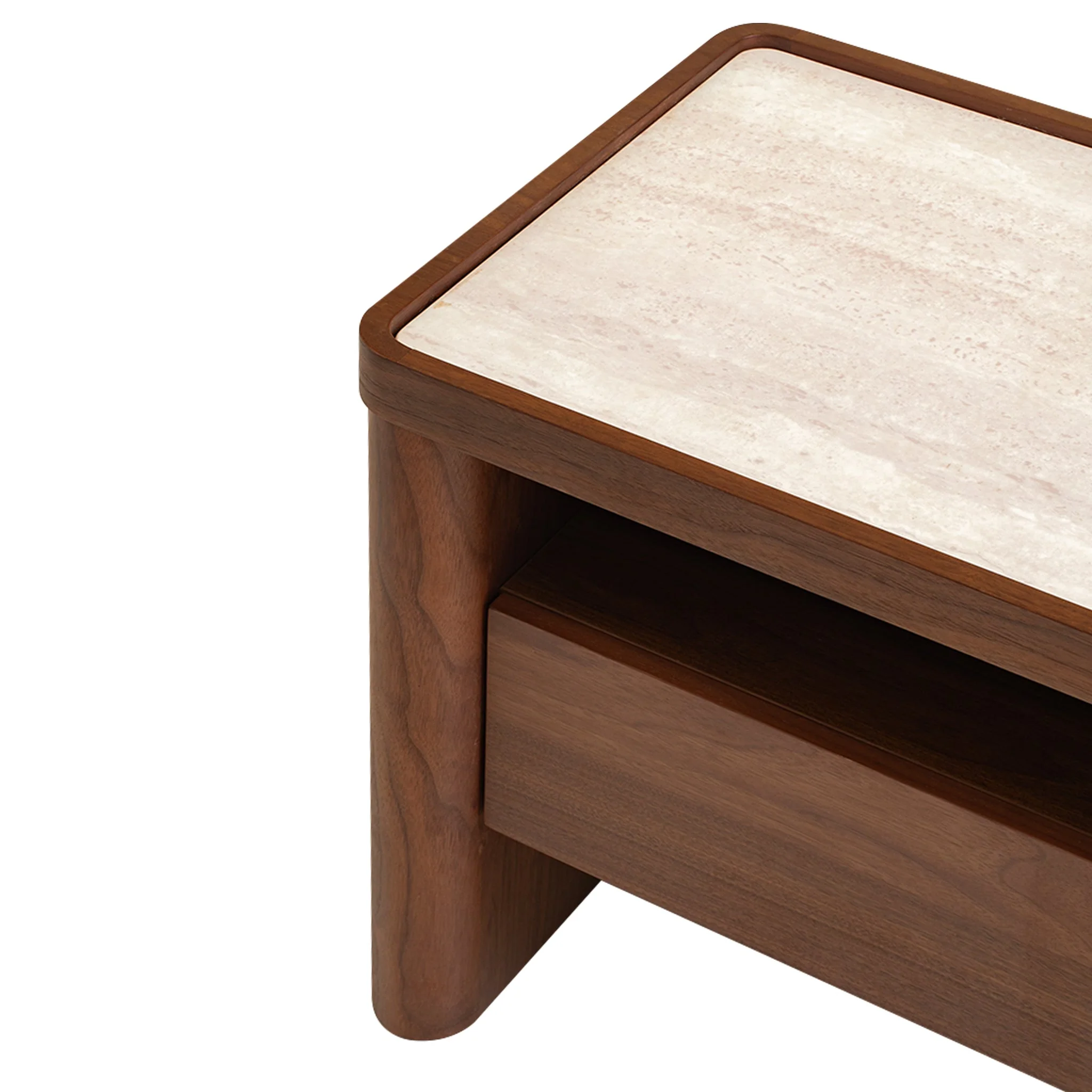 CST10241-IG Glass Top Bedside Table - Walnut - Image 8