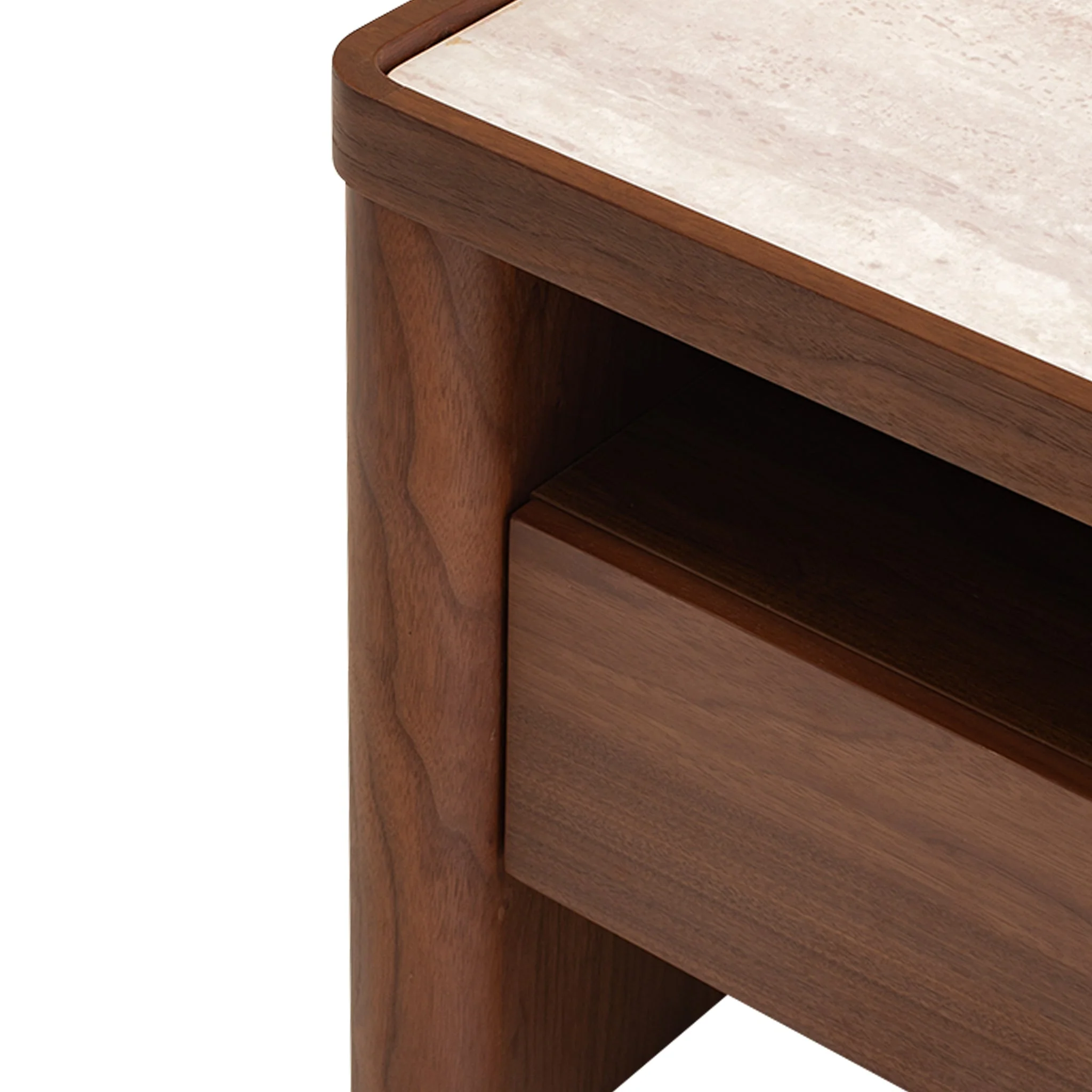 CST10241-IG Glass Top Bedside Table - Walnut - Image 9