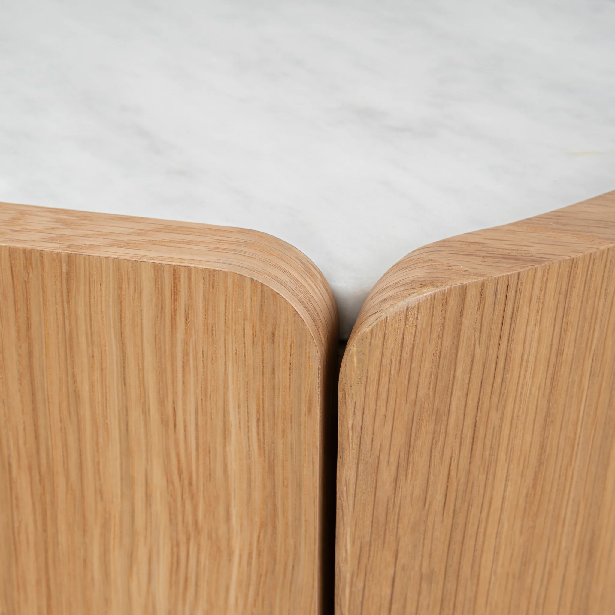 CST10300-CN 60cm Bedside Table - Natural Oak with Marble Top - Image 11
