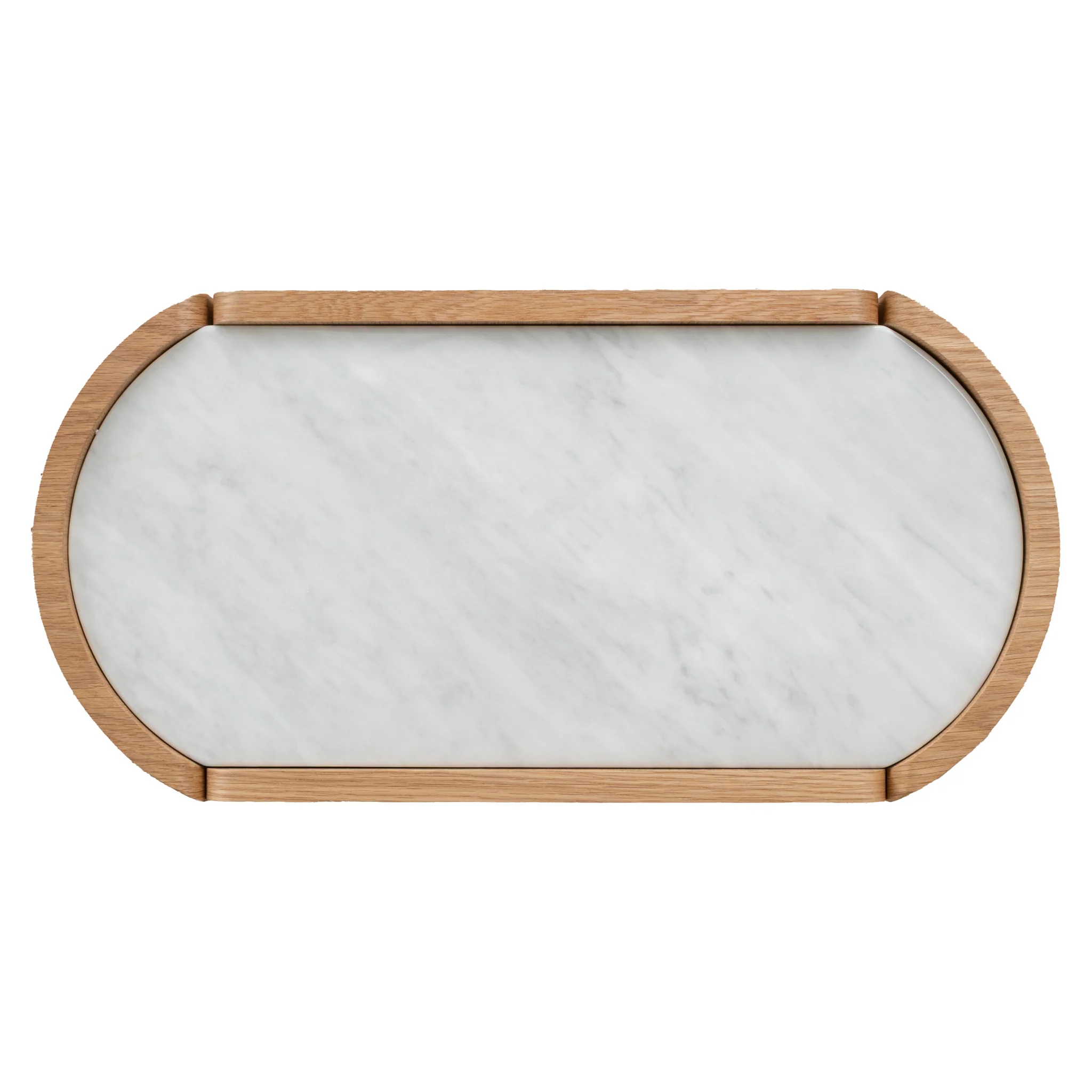 CST10300-CN 60cm Bedside Table - Natural Oak with Marble Top - Image 16