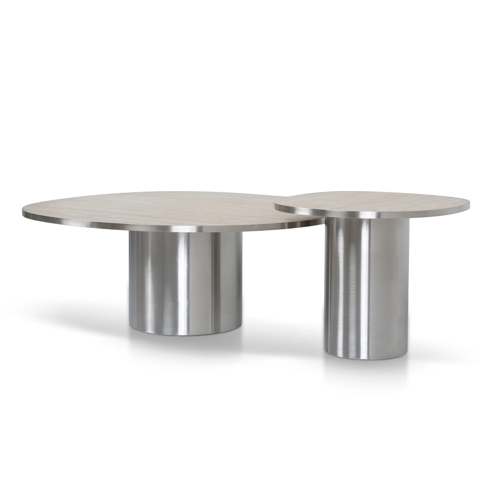 CST10316-NY Nested Porcelain Coffee Table - Stainless Steel - Image 3
