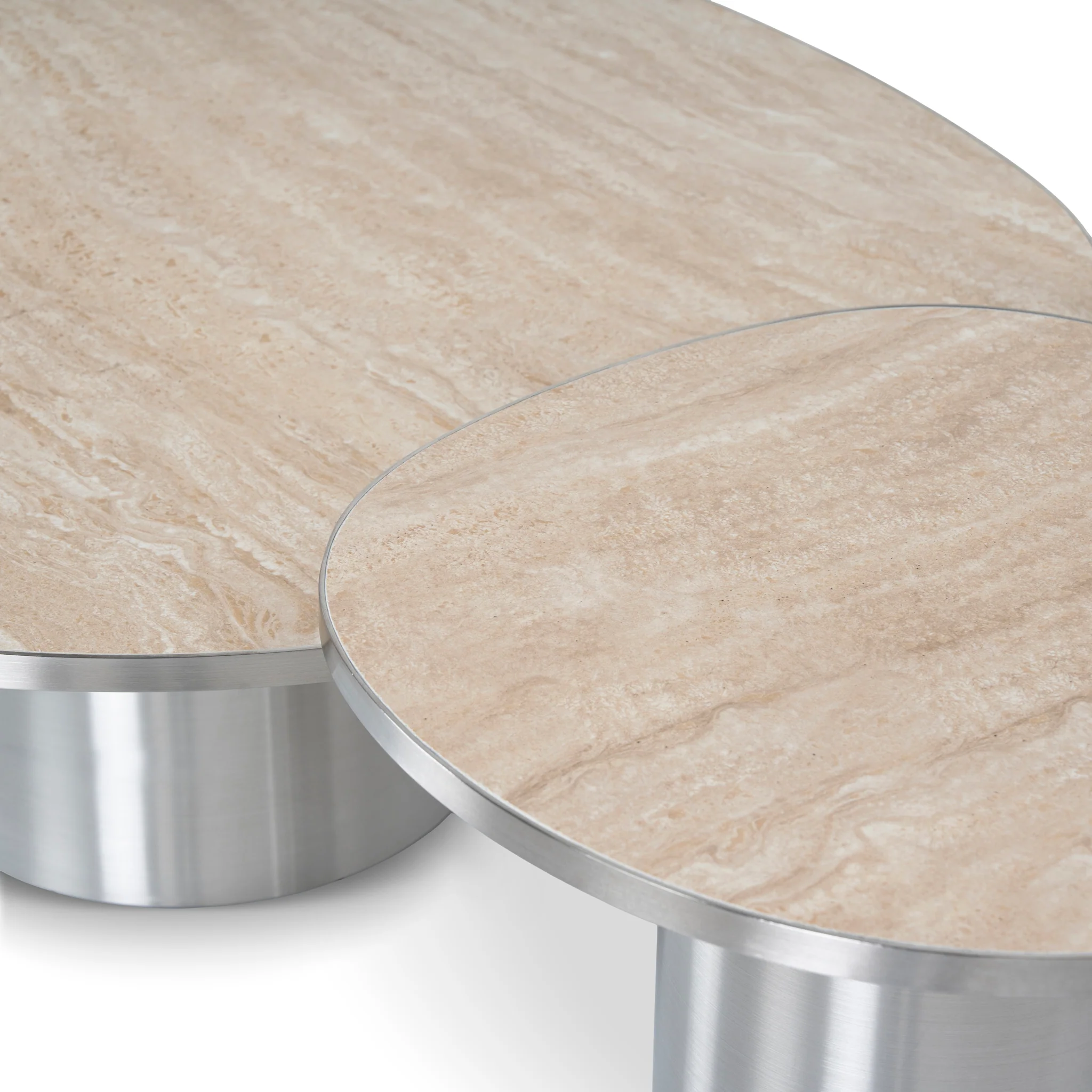 CST10316-NY Nested Porcelain Coffee Table - Stainless Steel - Image 6