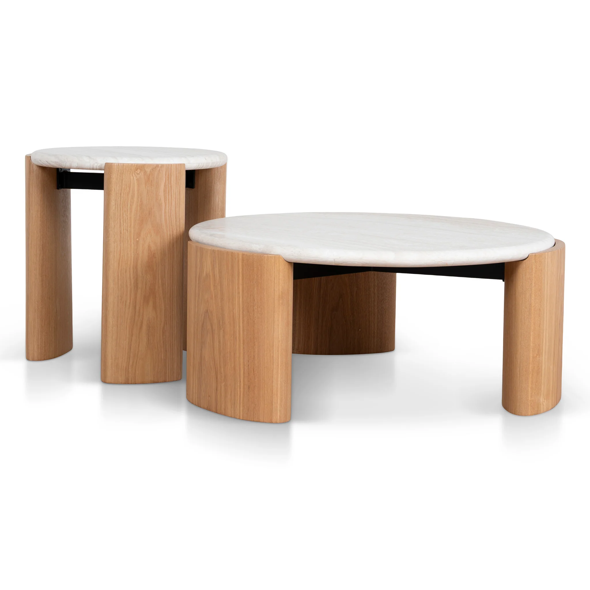 CST10317-NY Nested Travertine Coffee Table - Natural