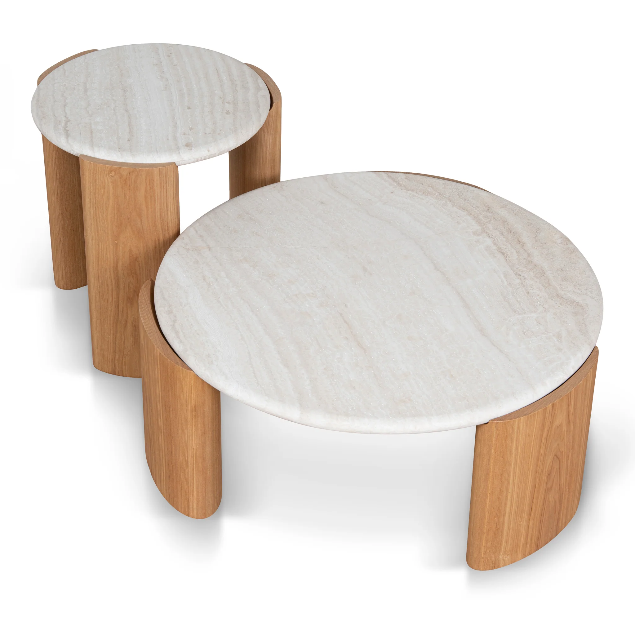 CST10317-NY Nested Travertine Coffee Table - Natural - Image 2