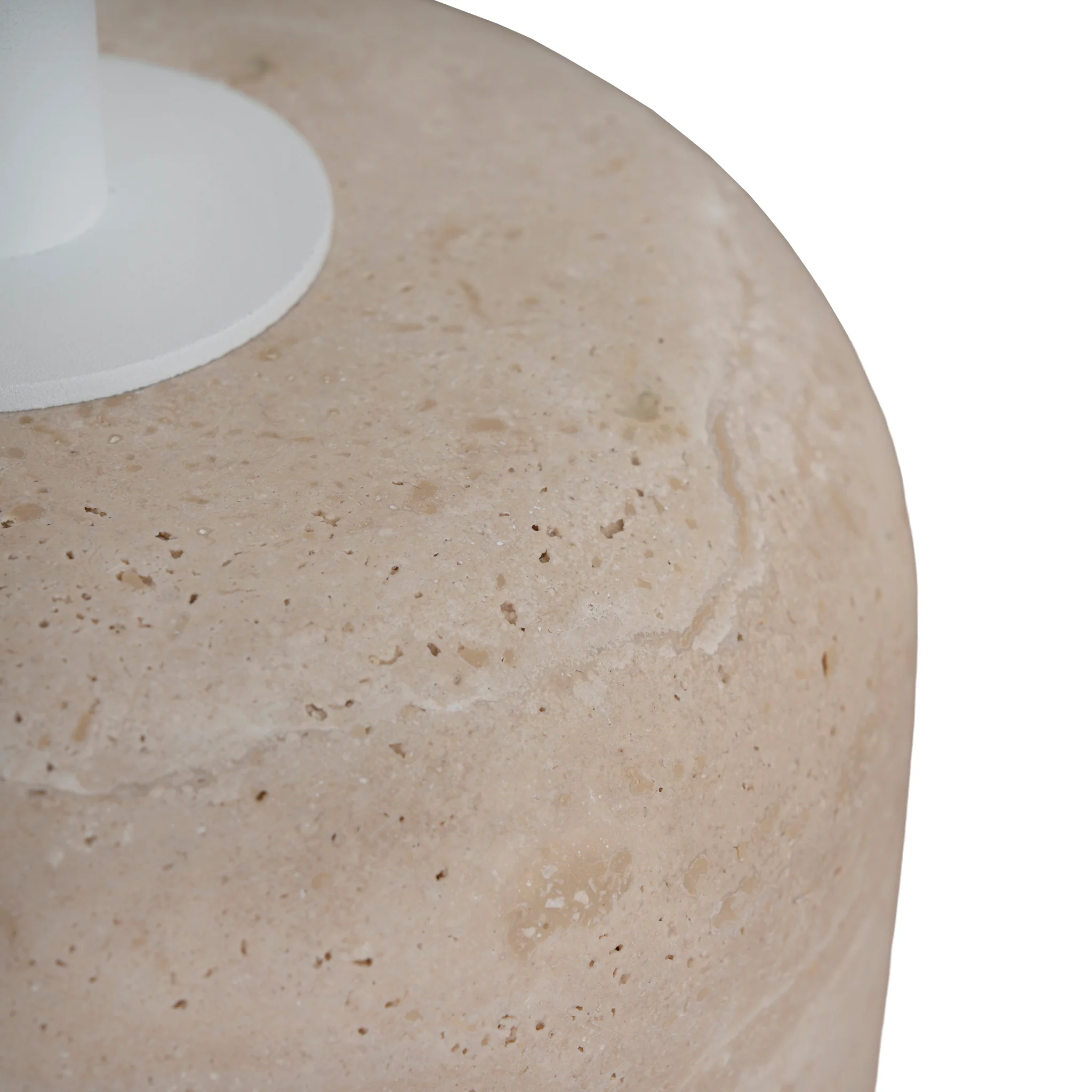 CST10319-NY 45cm Matte White Side Table - Travertine - Image 9
