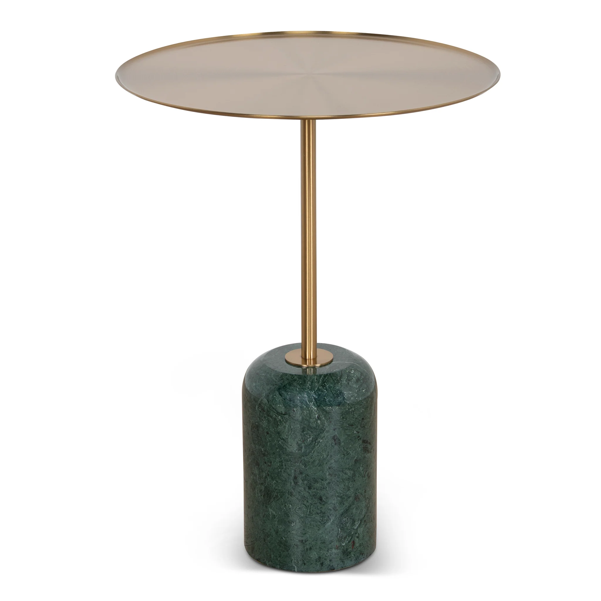 CST10320-NY 45cm Brushed Gold Side Table - Green Crystal - Image 2