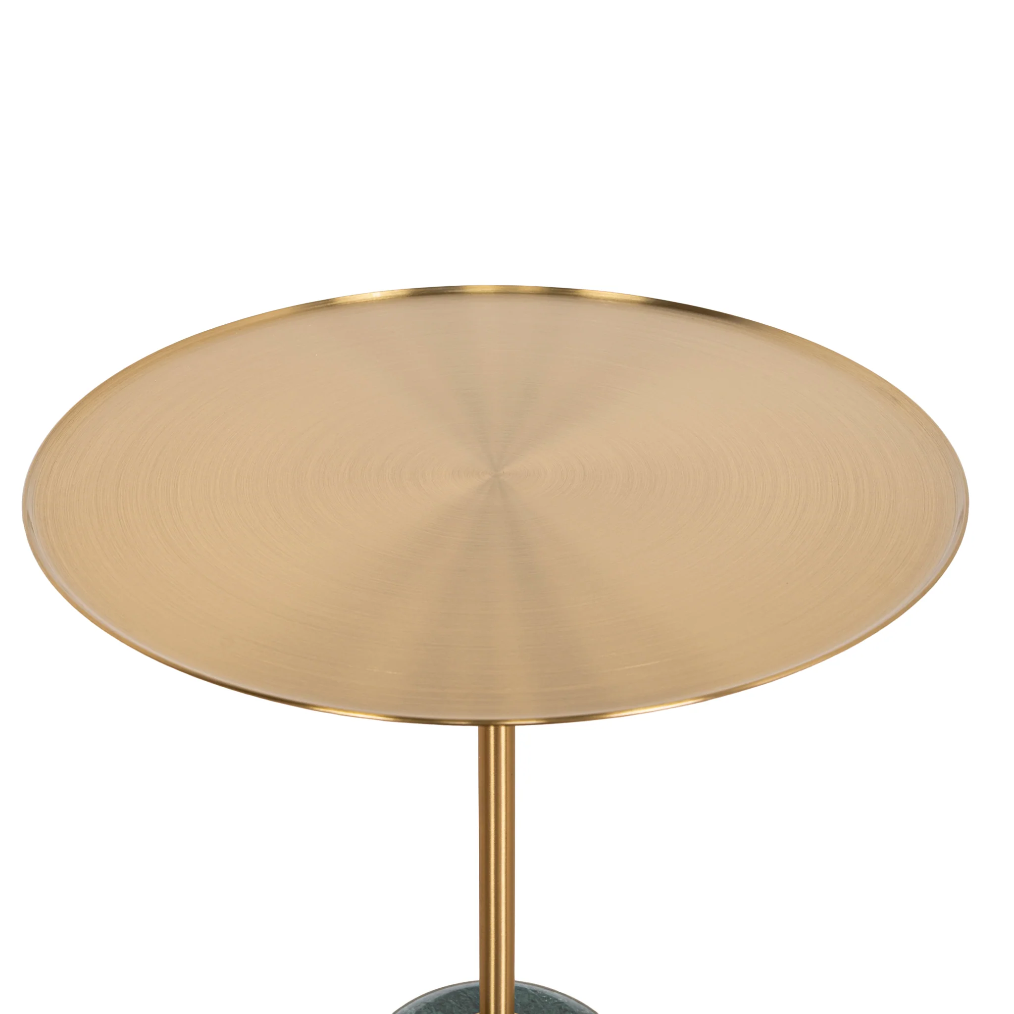 CST10320-NY 45cm Brushed Gold Side Table - Green Crystal - Image 5