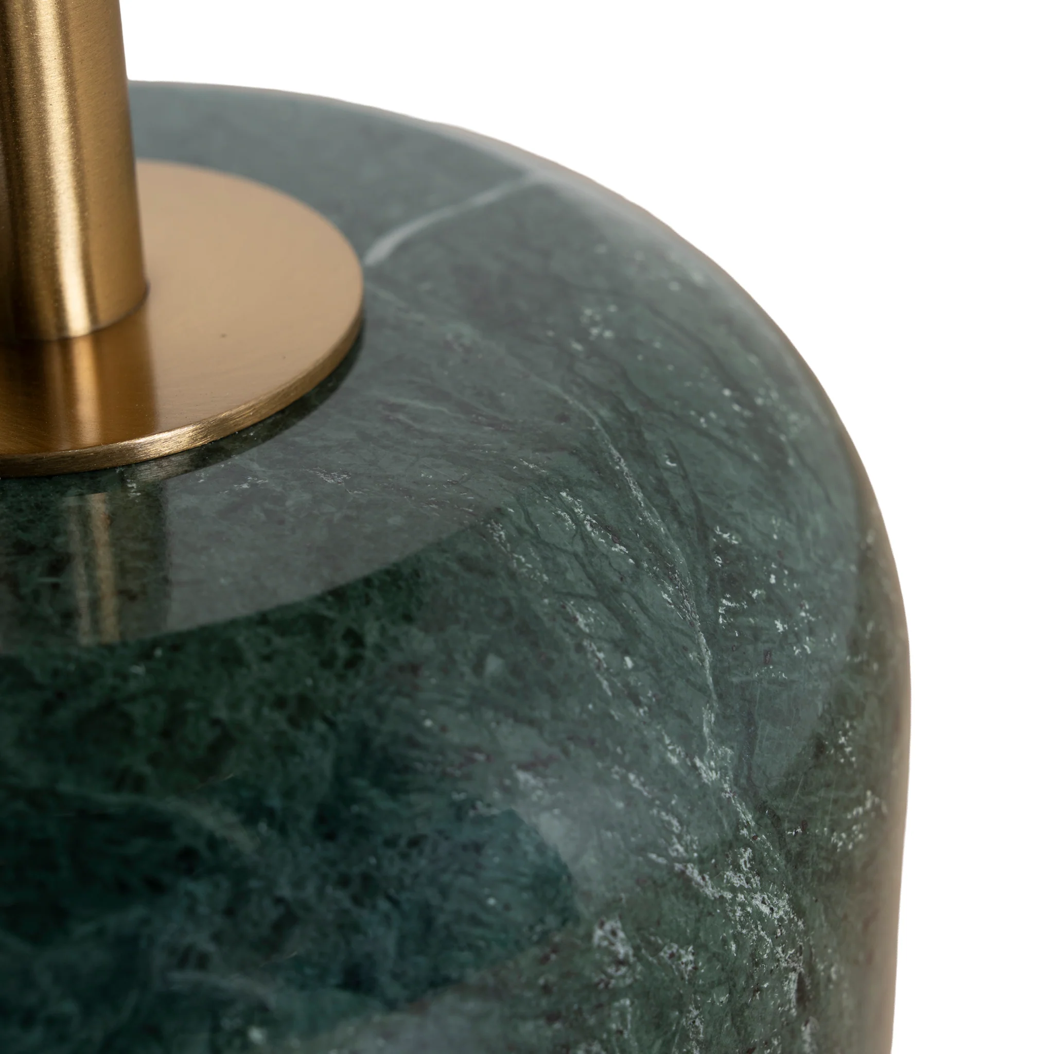 CST10320-NY 45cm Brushed Gold Side Table - Green Crystal - Image 8