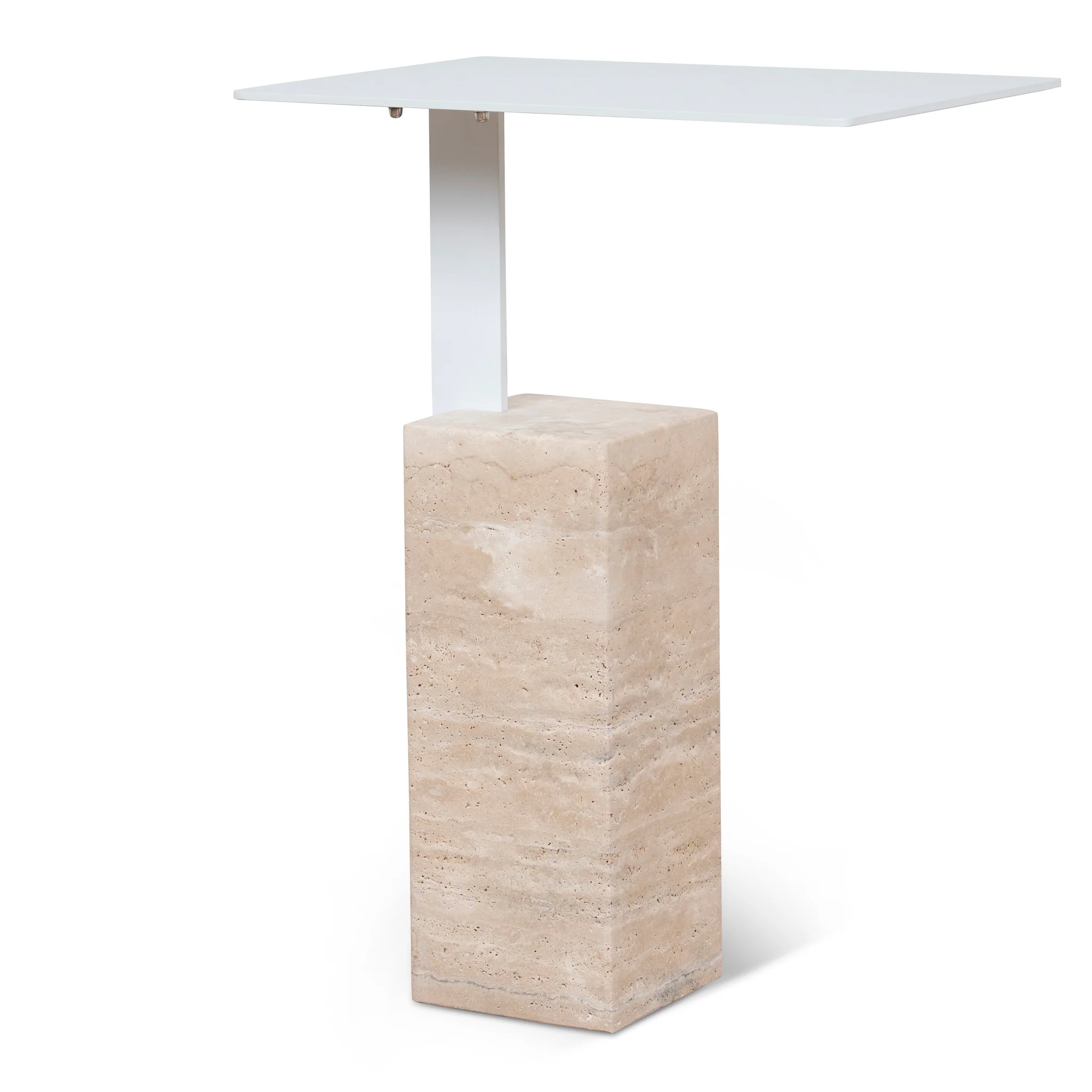 CST10322-NY 40cm Matte White Side Table - Natural - Image 4