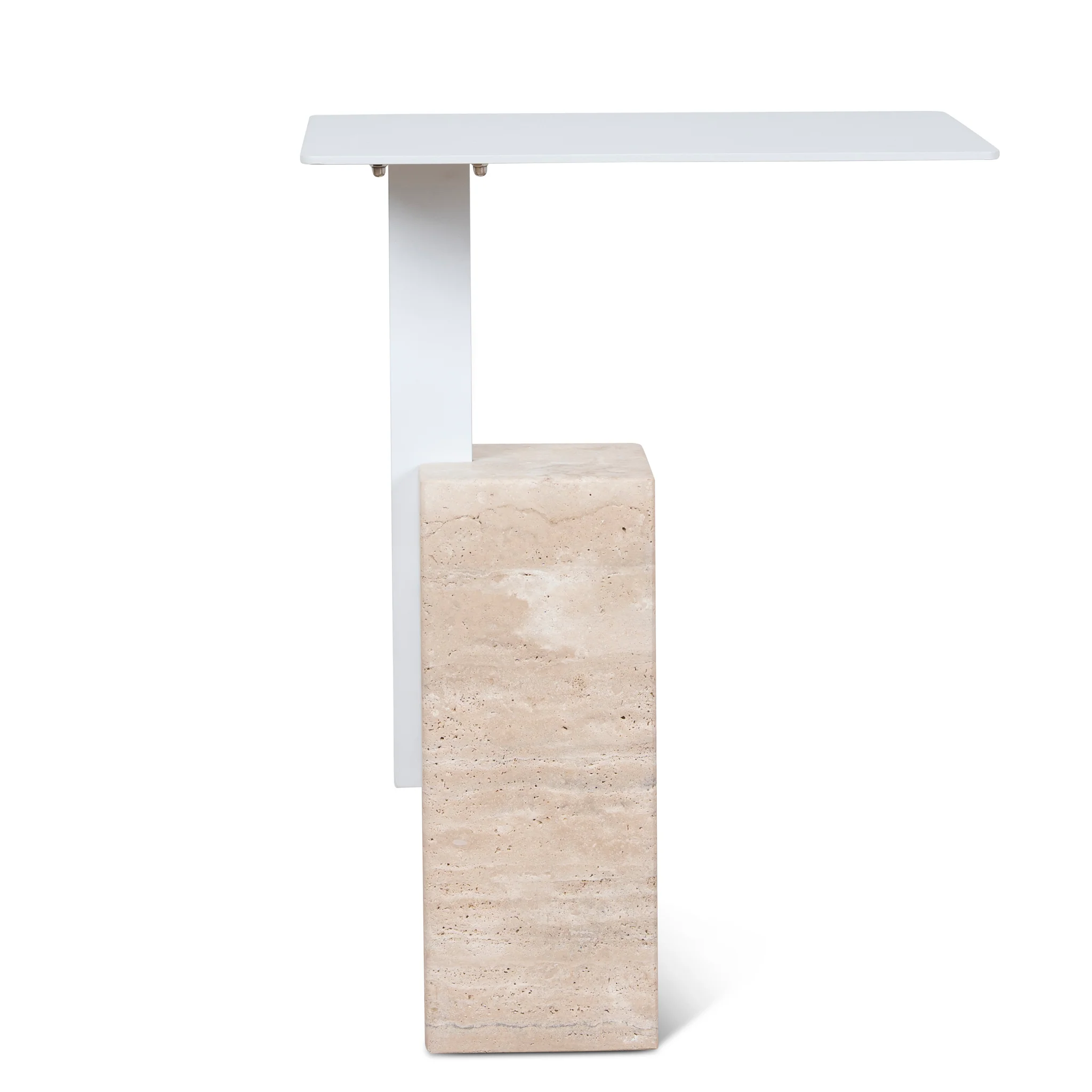CST10322-NY 40cm Matte White Side Table - Natural - Image 5