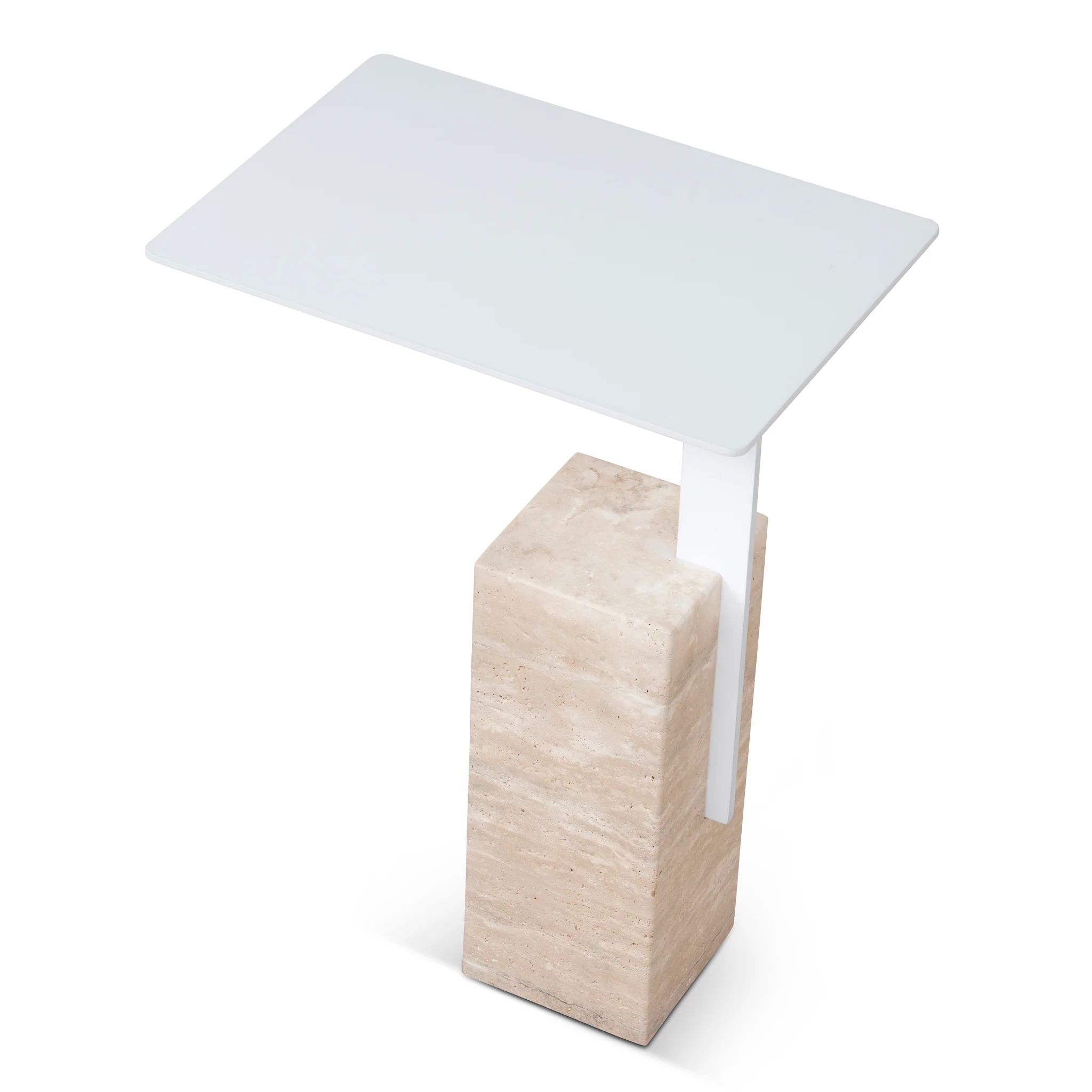 CST10322-NY 40cm Matte White Side Table - Natural - Image 7