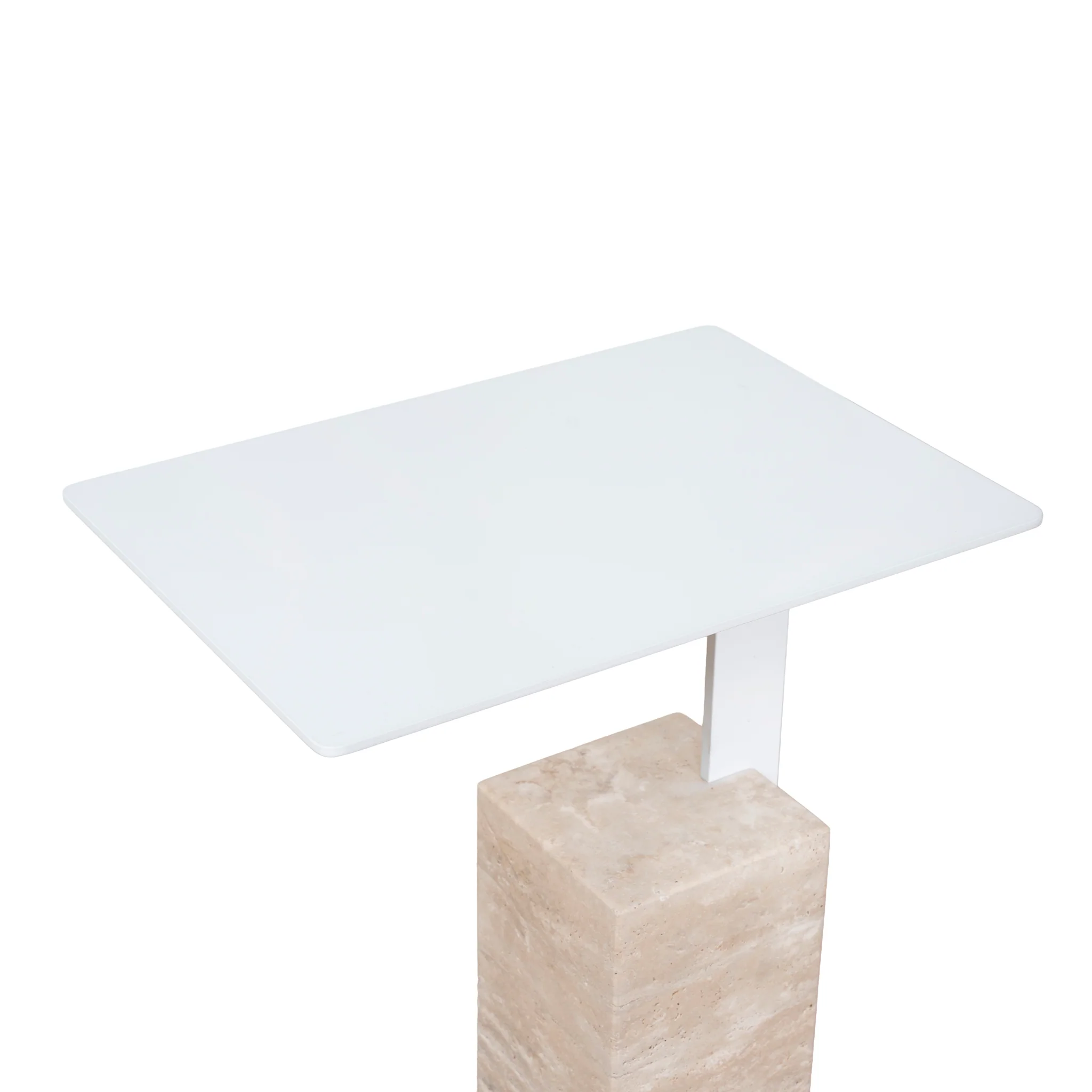 CST10322-NY 40cm Matte White Side Table - Natural - Image 8