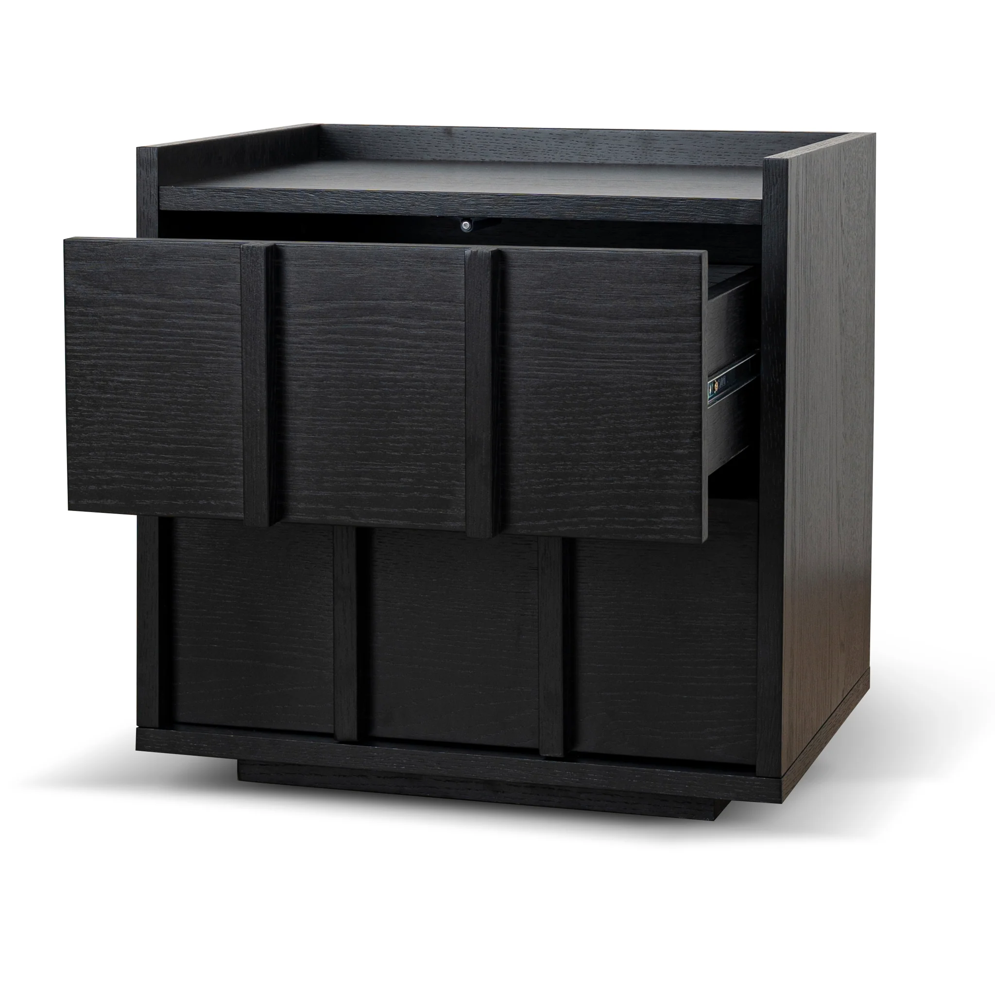 CST10380-KD 50cm Bedside Table - Black - Image 3