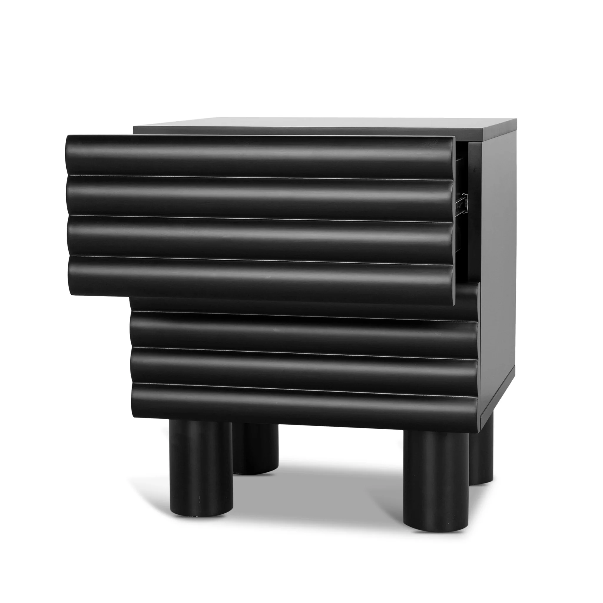 CST10384-KD 48cm Bedside Table - Matte Black - Image 4