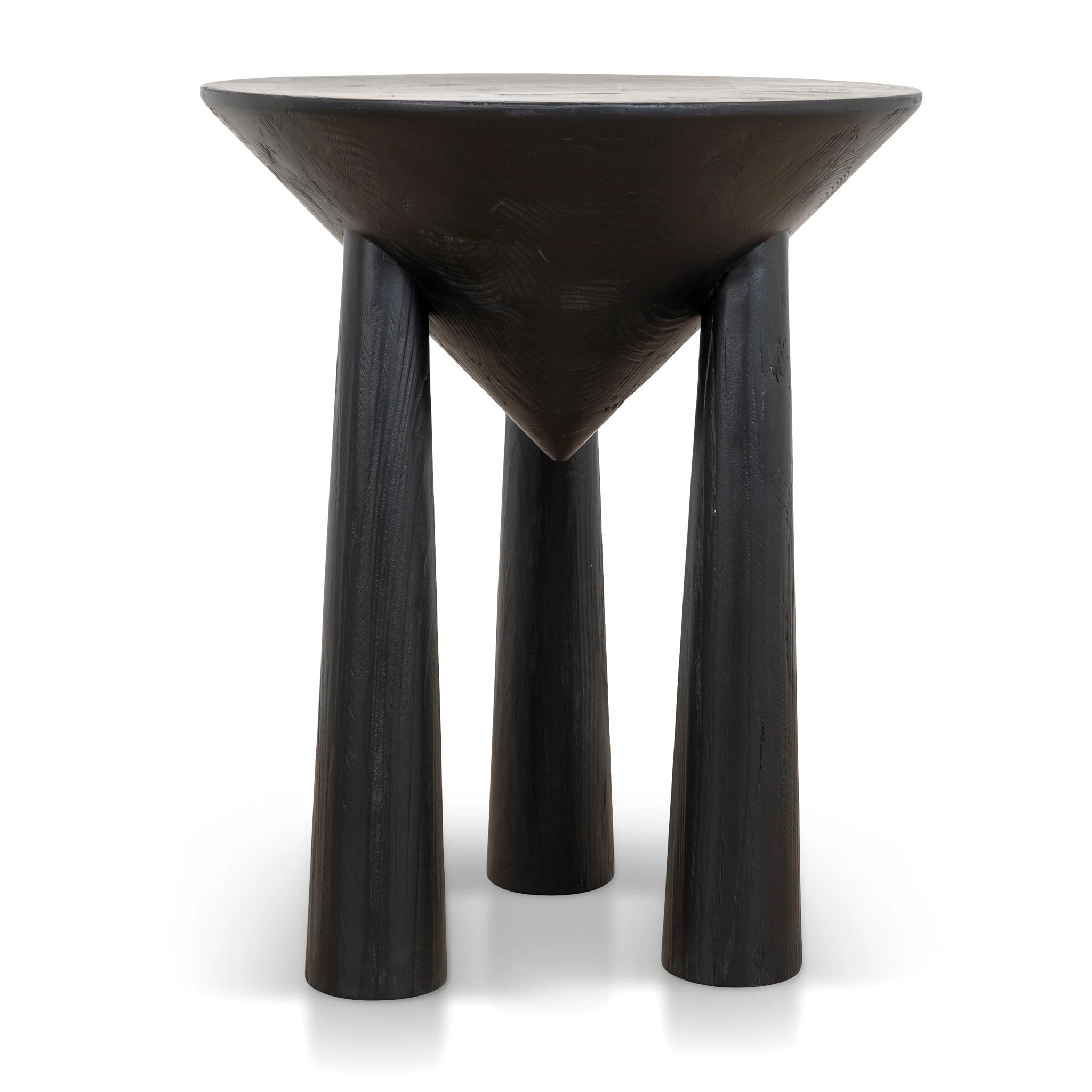 CST10427-NI 45cm Round Side Table - Full Black - Image 2