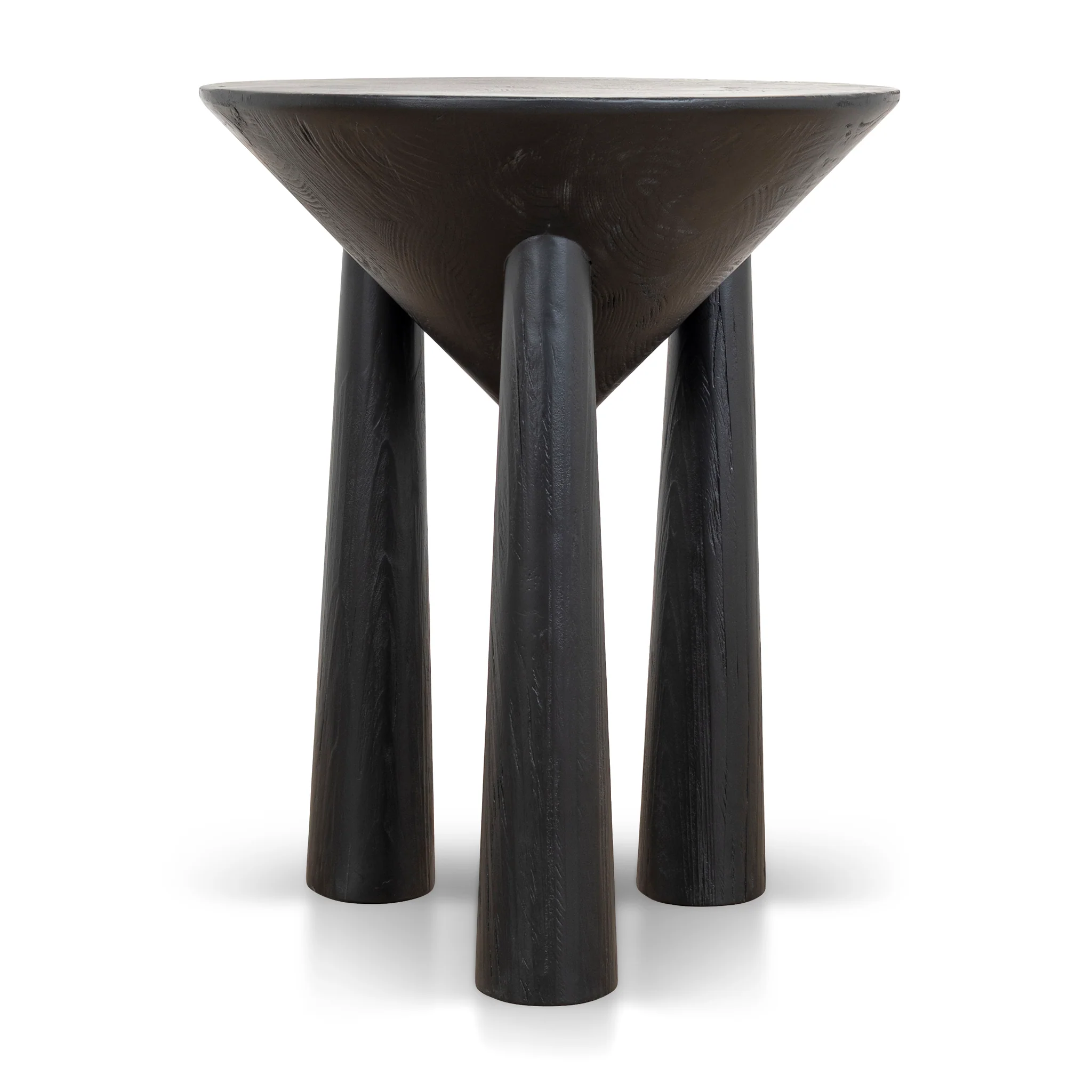 CST10427-NI 45cm Round Side Table - Full Black - Image 3