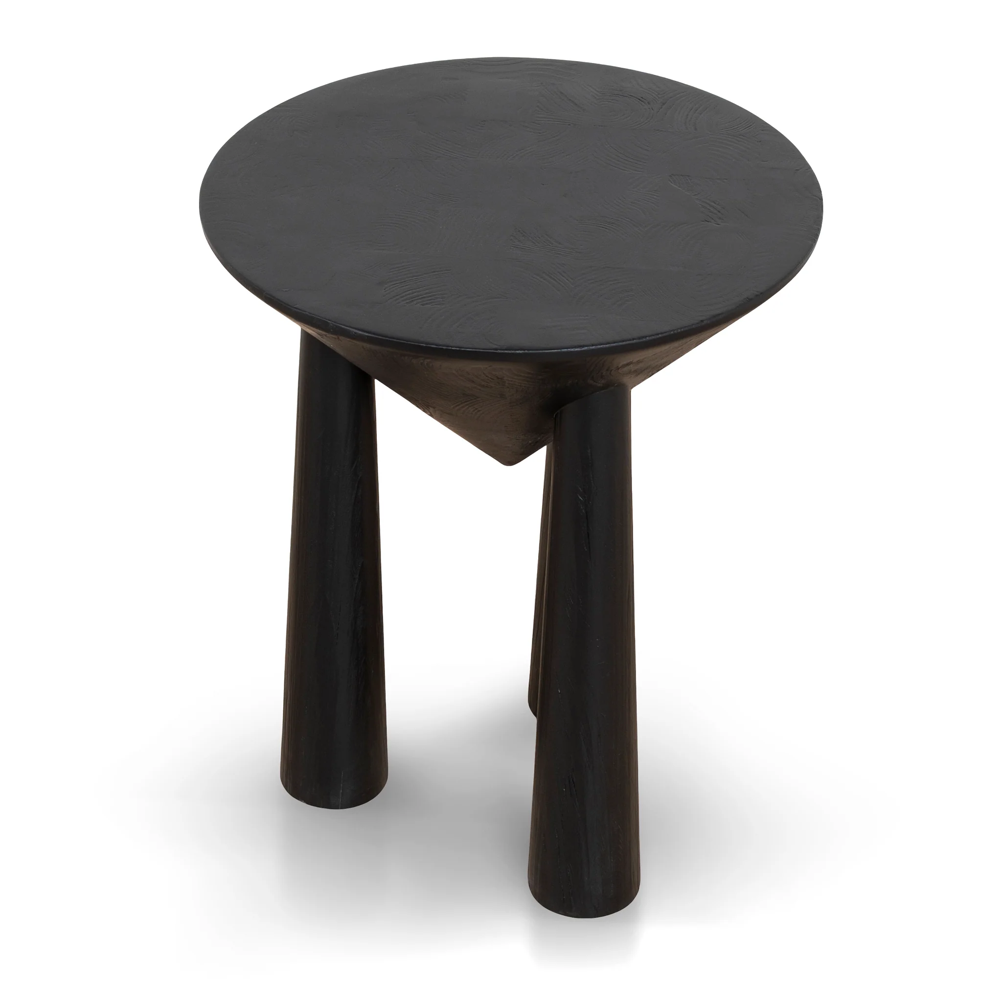 CST10427-NI 45cm Round Side Table - Full Black - Image 4