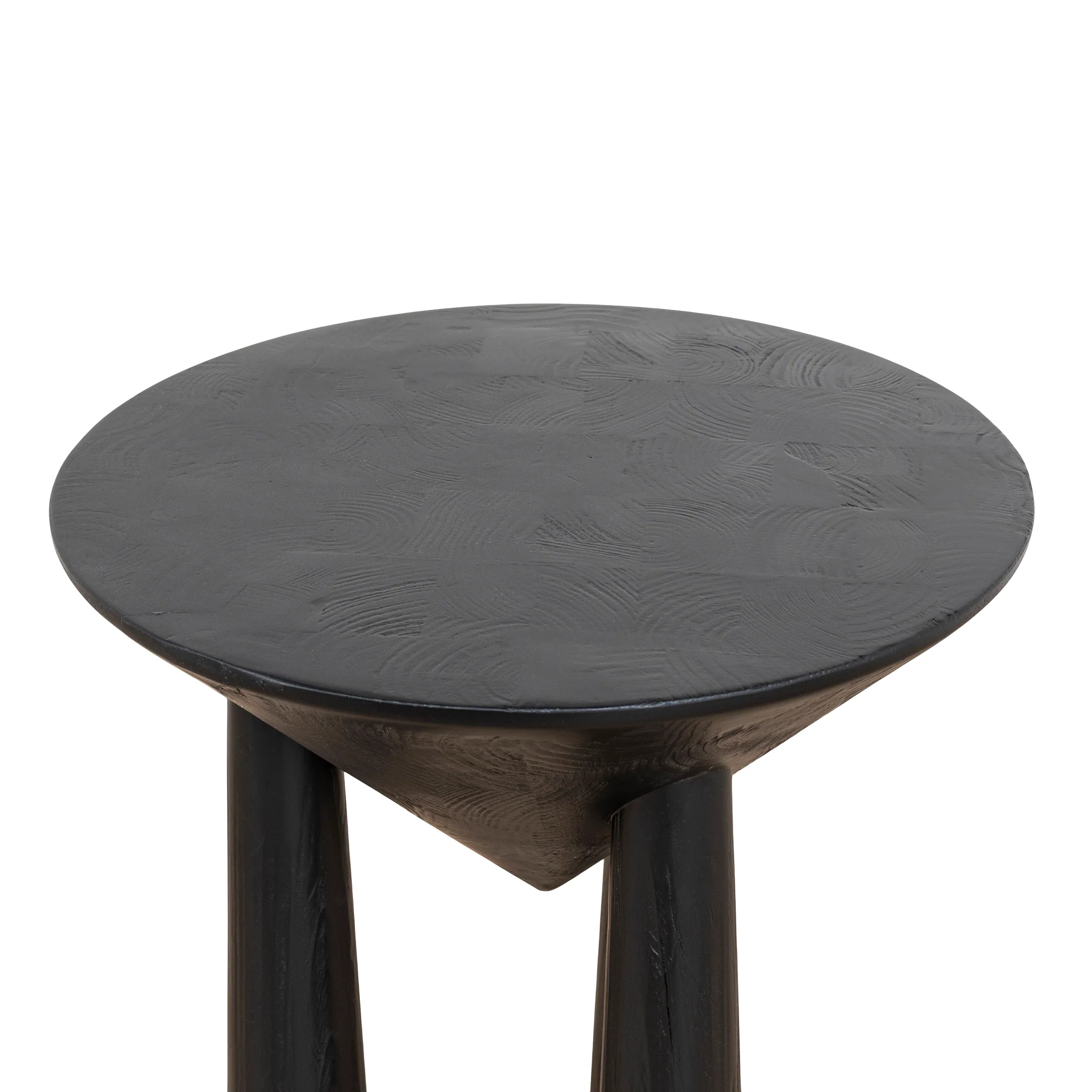 CST10427-NI 45cm Round Side Table - Full Black - Image 7