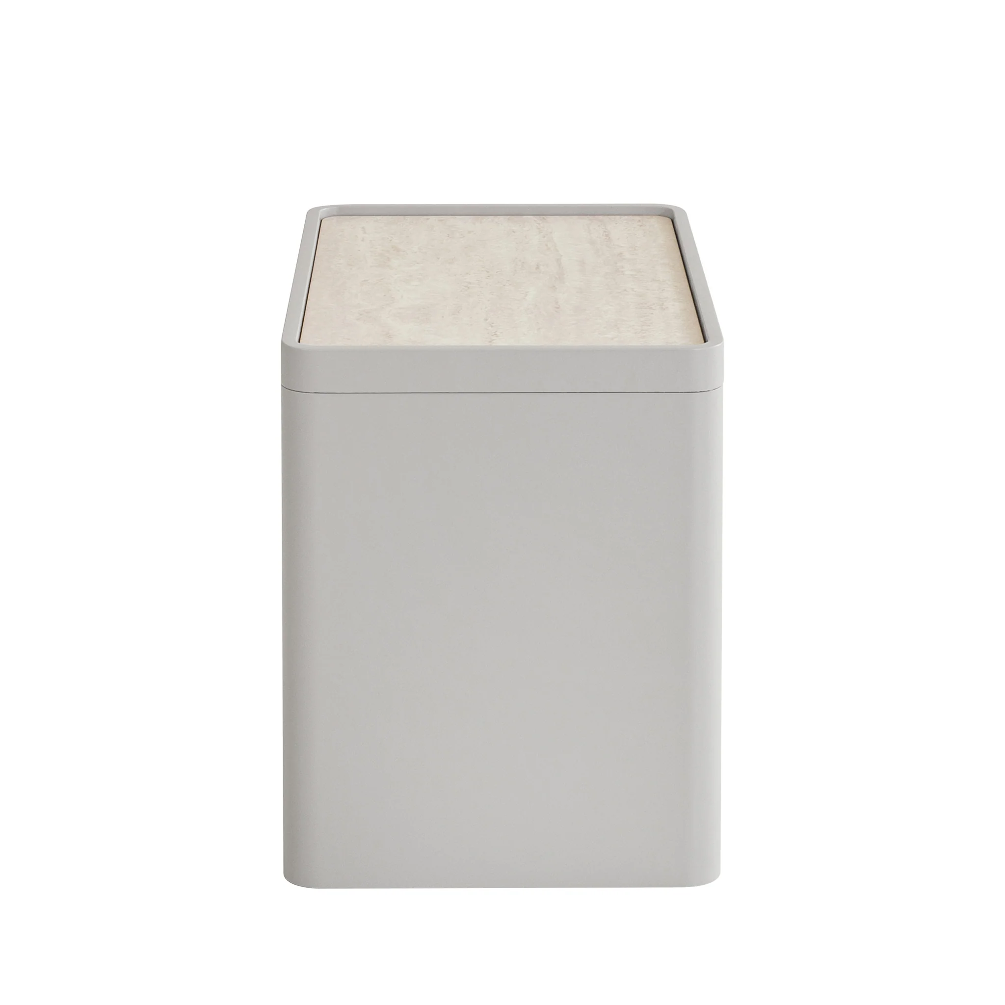 CST10539-IG Glass Top Bedside Table - Warm Grey - Image 3